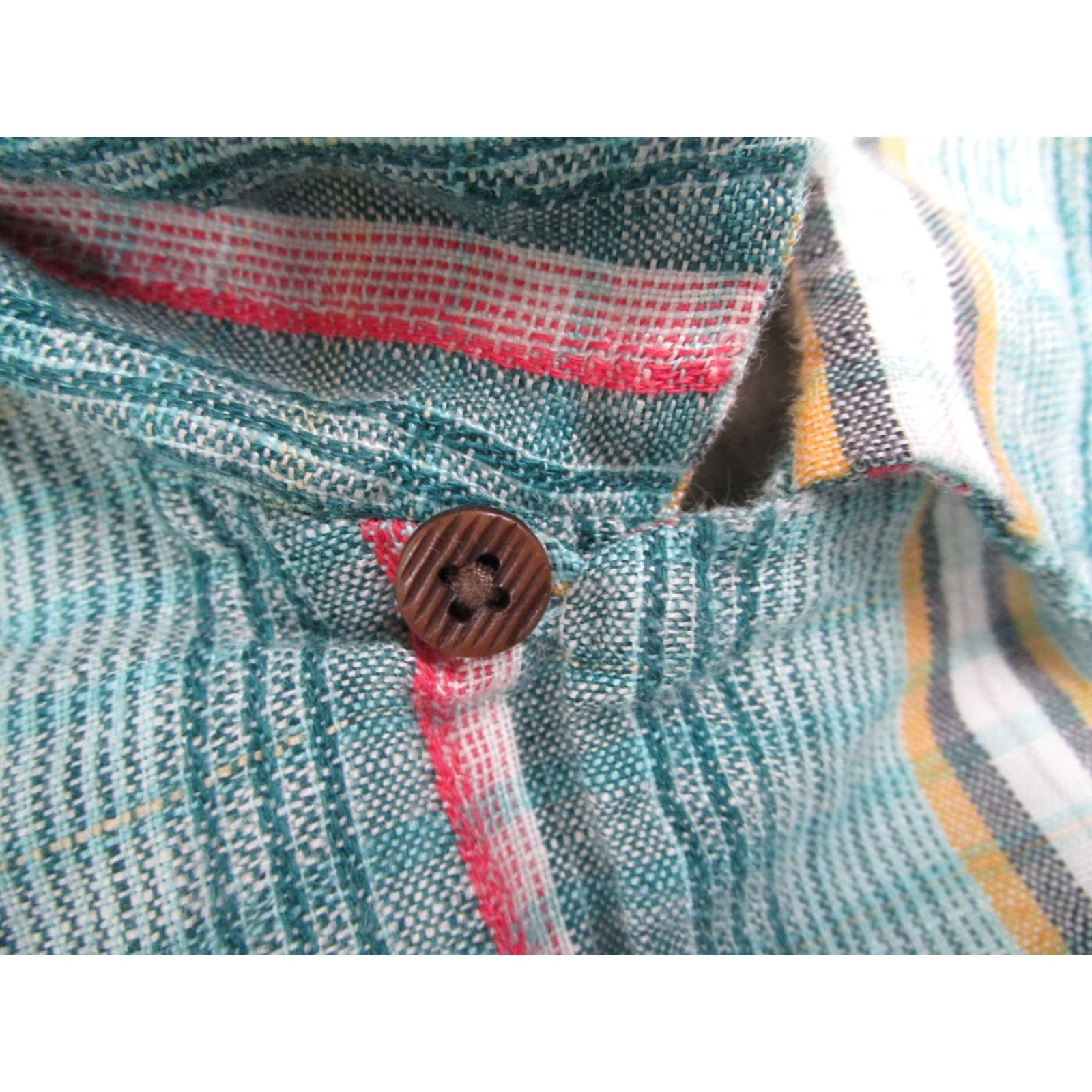 Tommy Bahama Tommy Bahama Shirt Mens 1XB Blue Striped Button Up Linen Hawaiian Loop Collar Shirt Size US XL / EU 56 / 4 - 5 Thumbnail