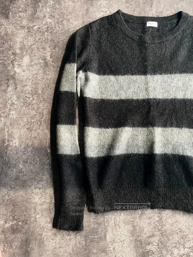 Saint Laurent Paris Saint Laurent Paris Gray and Black Striped Sweater Size US M / EU 48-50 / 2 - 3 Thumbnail