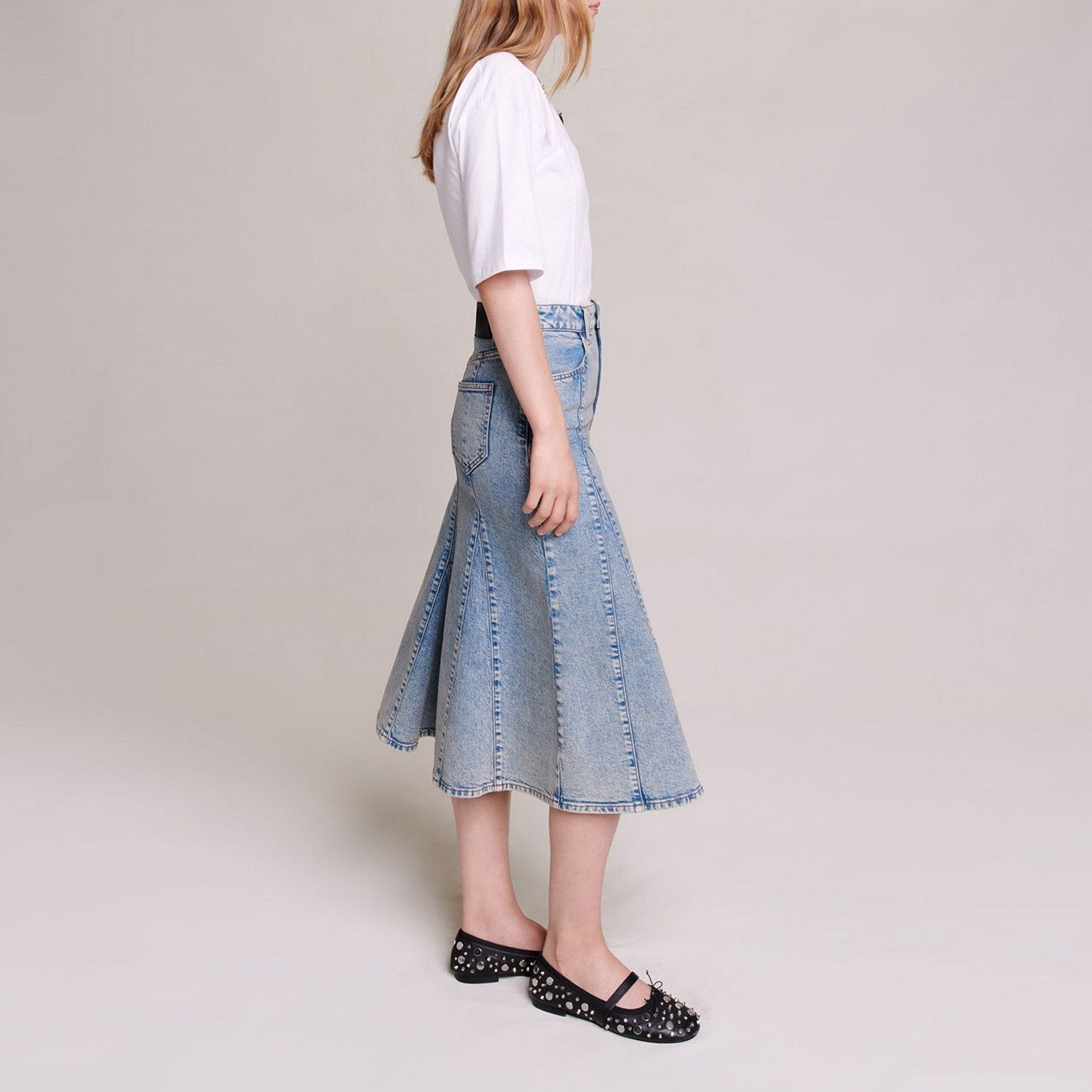 Maje Blue denim skirt Size 28" / US 6 / IT 42 - 4 Thumbnail