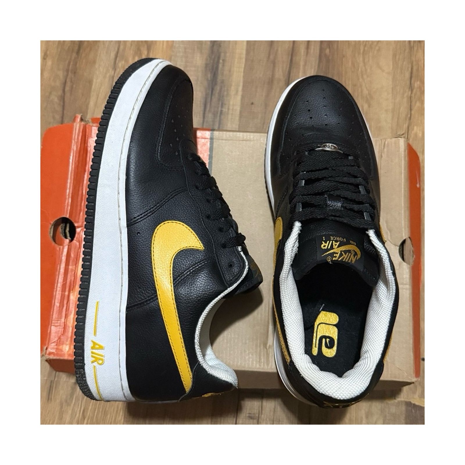 Nike 2004 Nike Air Force 1 Black University Gold Batman Size US 10.5 / EU 43-44 - 1 Thumbnail