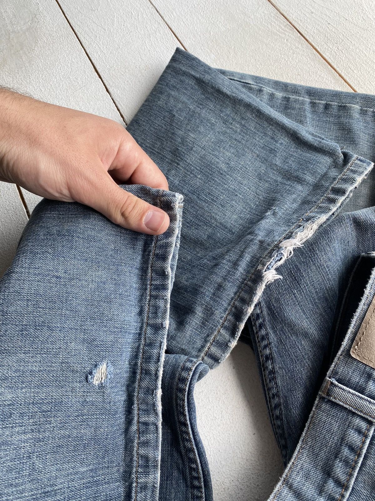 Vintage × Wrangler 🔥BAGGY RELAXED WRANGLER WIDE LEG JEANS 38x32 RARE VNTG MENS Size US 38 / EU 54 - 8 Thumbnail