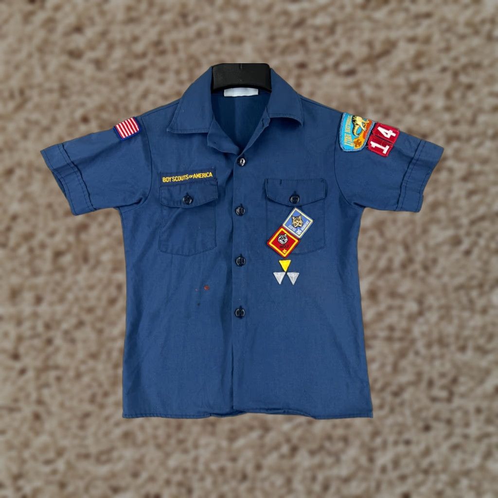 Vintage VINTAGE Boy Scouts of America Shirt Mens M Blue 2000 Y2K Utah Patch Apparel Read Size US M / EU 48-50 / 2 - 1 Thumbnail