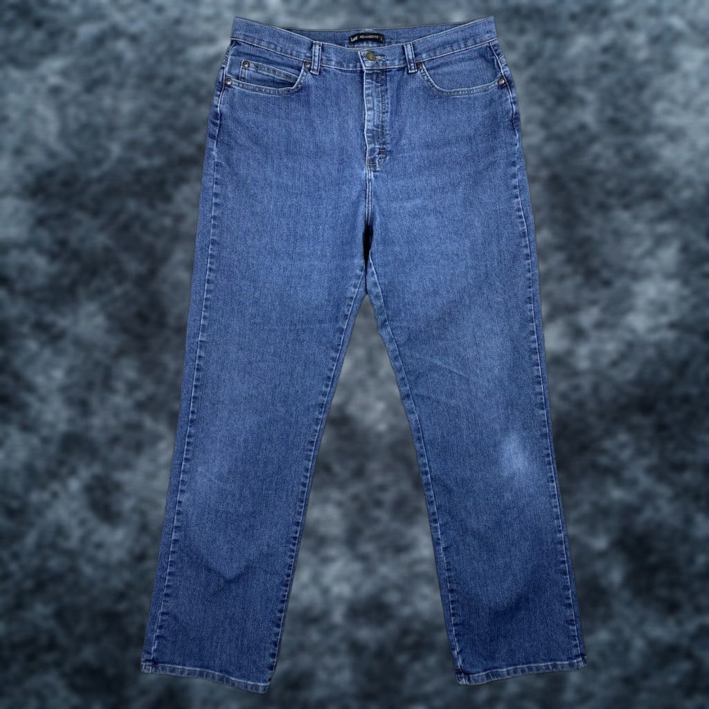 Lee Lee Womens Jeans 14 Tall Relaxed Straight Leg High Rise Stretch Denim Size 36" / US 14 / IT 50 - 1 Thumbnail
