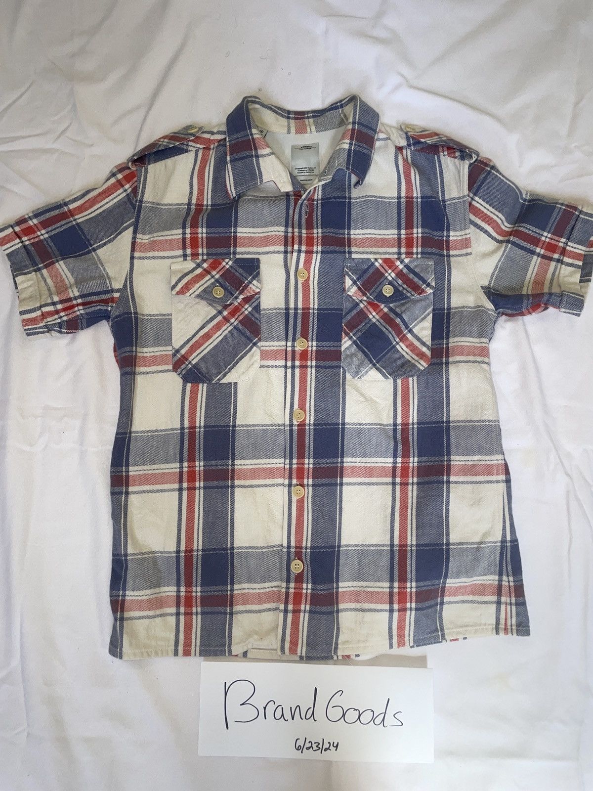 Visvim Plaid Print Short Sleeve Western Shirt