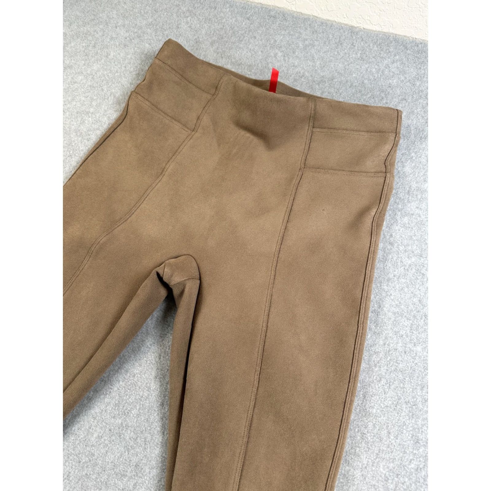 Spanx Spanx Faux Suede Leggings Womens Medium Brown High Rise Ankle Lined Stretch Size 32" / US 10 / IT 46 - 2 Thumbnail