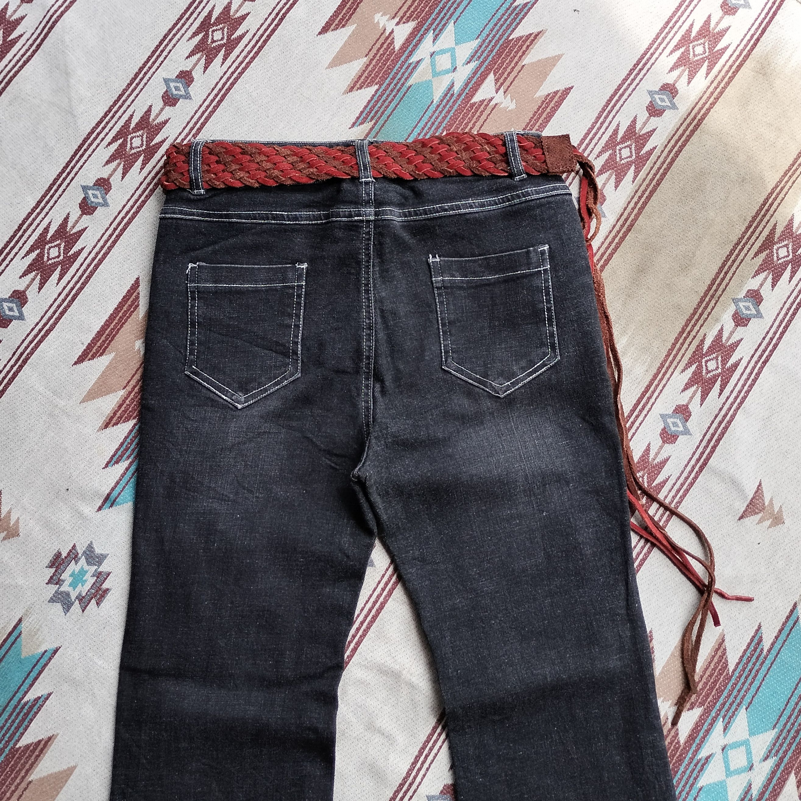 Tornado Mart rope suede belt tassel flare denim Size US 27 - 8 Thumbnail
