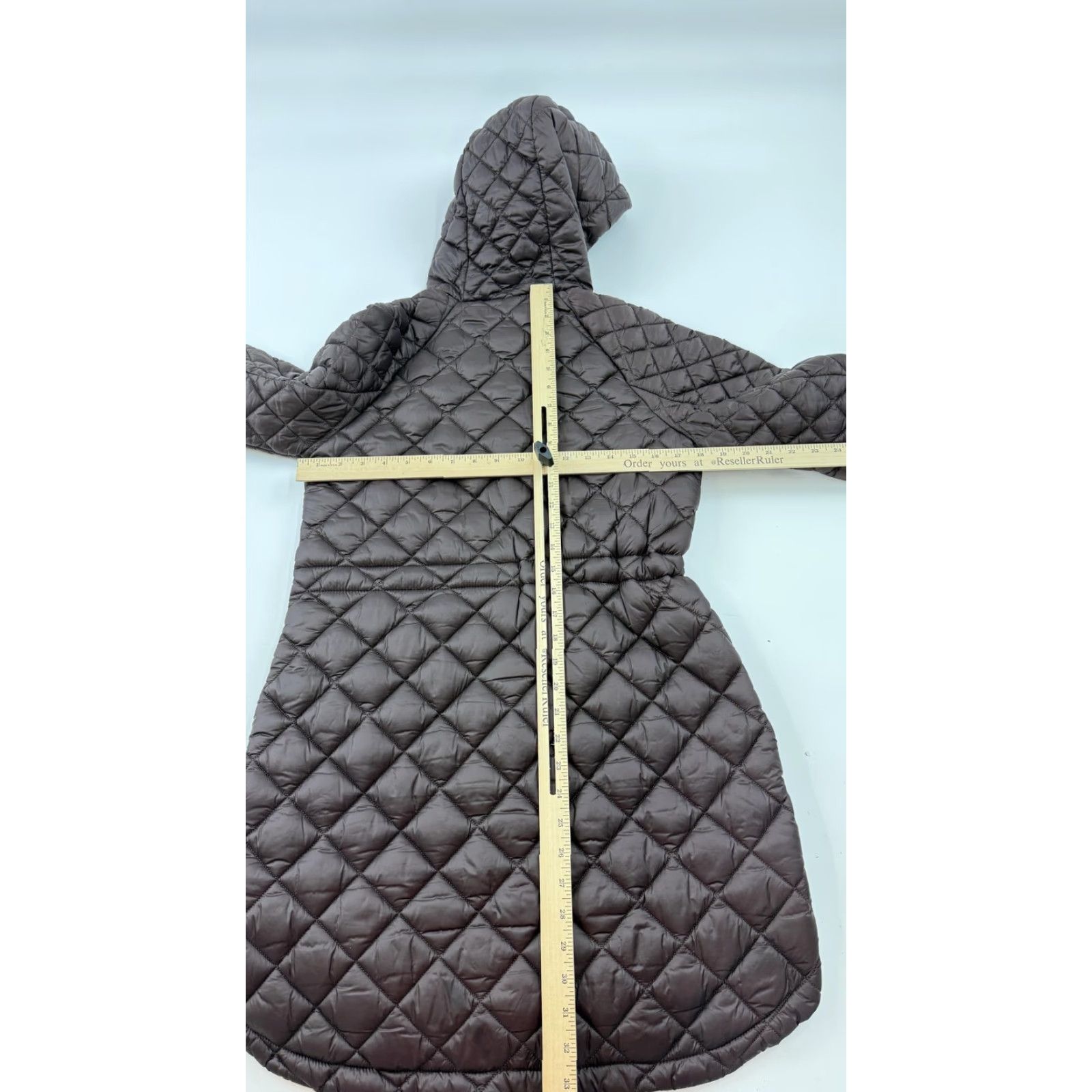 Athleta Athleta Coat Womens XS Brown Quilted Hooded Parka Full Zip Pockets Mid Length Size XS / US 0-2 / IT 36-38 - 6 Thumbnail