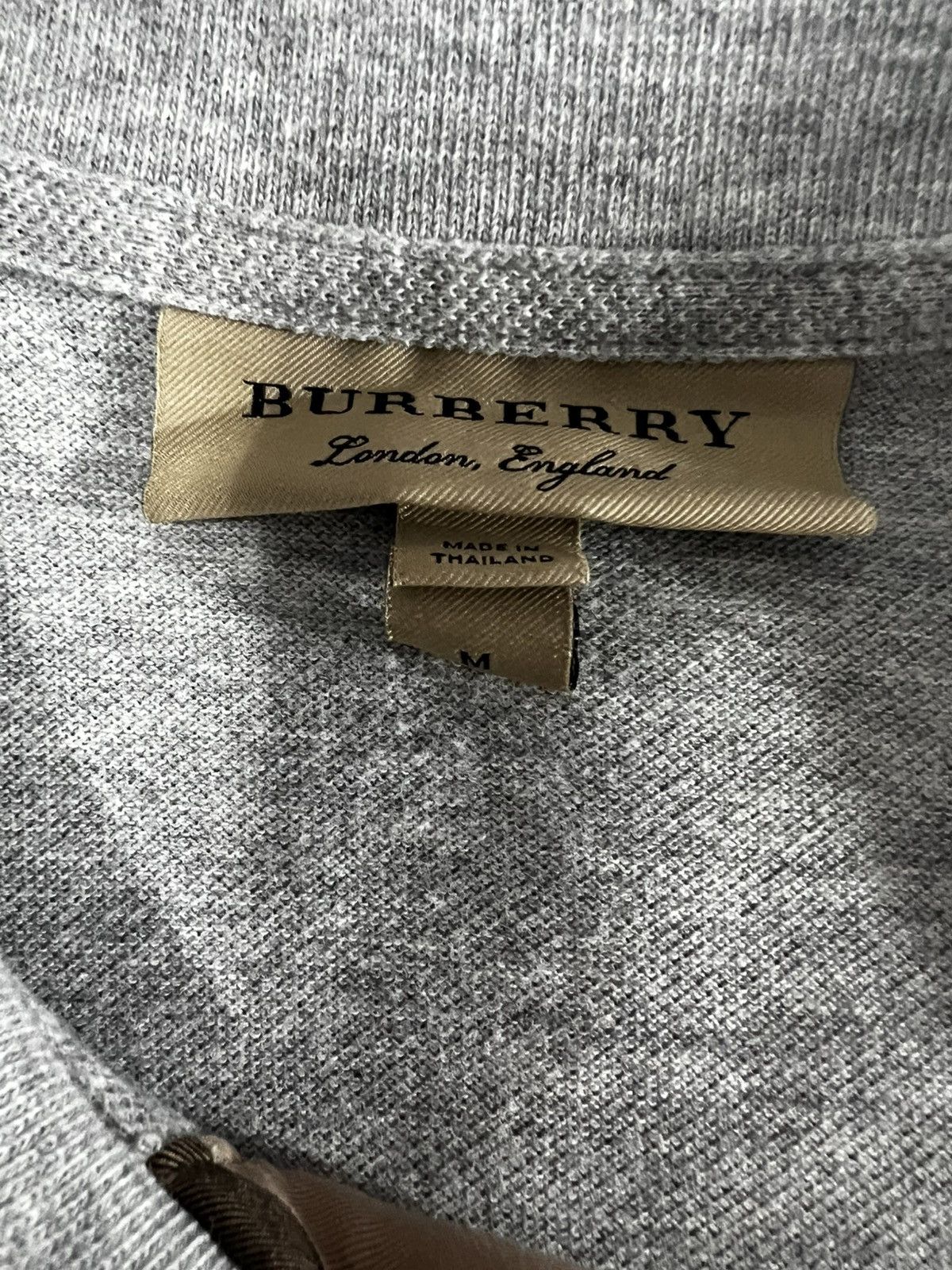 Burberry Burberry Grey Polo Shirt with Nova Check Placket – Size M Size US M / EU 48-50 / 2 - 3 Thumbnail