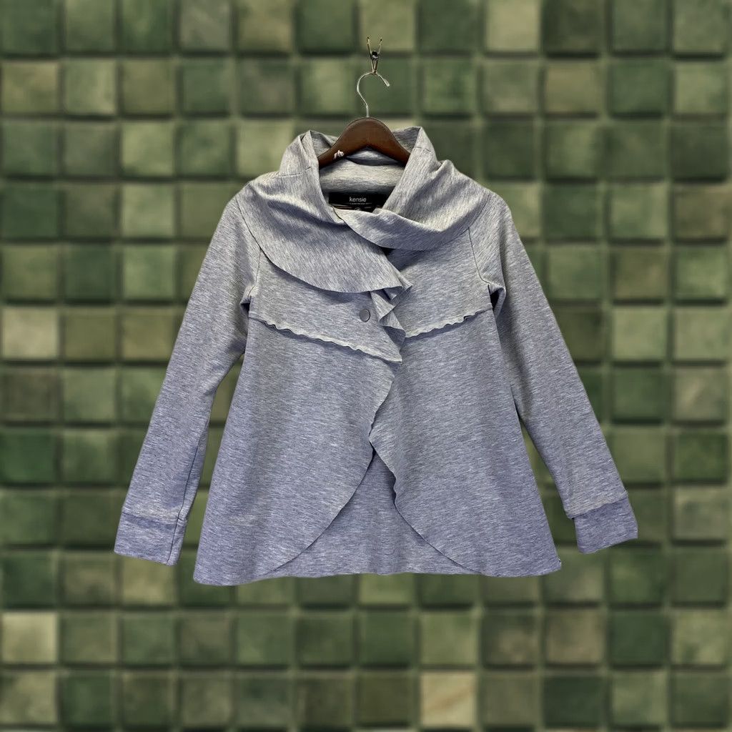 Vintage Kensie Heather Gray Snap Cowl Neck Thin Cardigan Jacket Womens Small-9744 Size S / US 4 / IT 40 - 1 Thumbnail