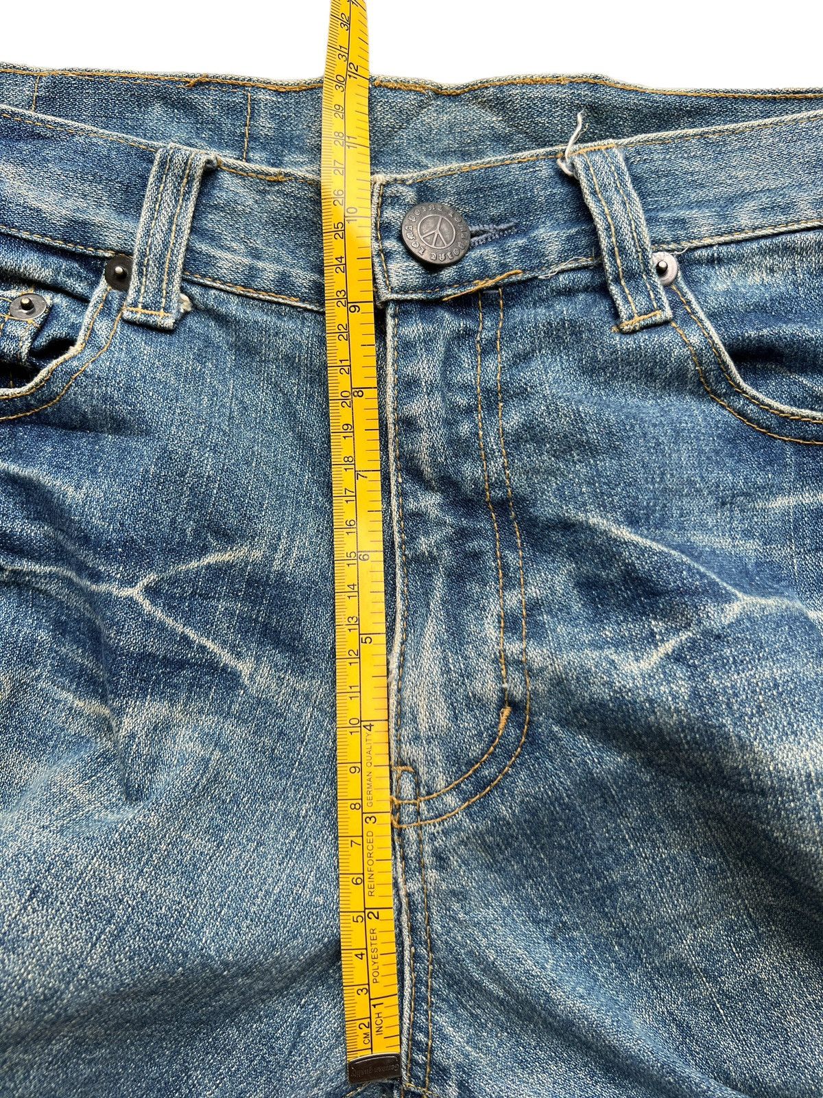 Other Peace Spellout Japanese Distressed Denim Jeans 33x29 Size US 33 - 15 Thumbnail