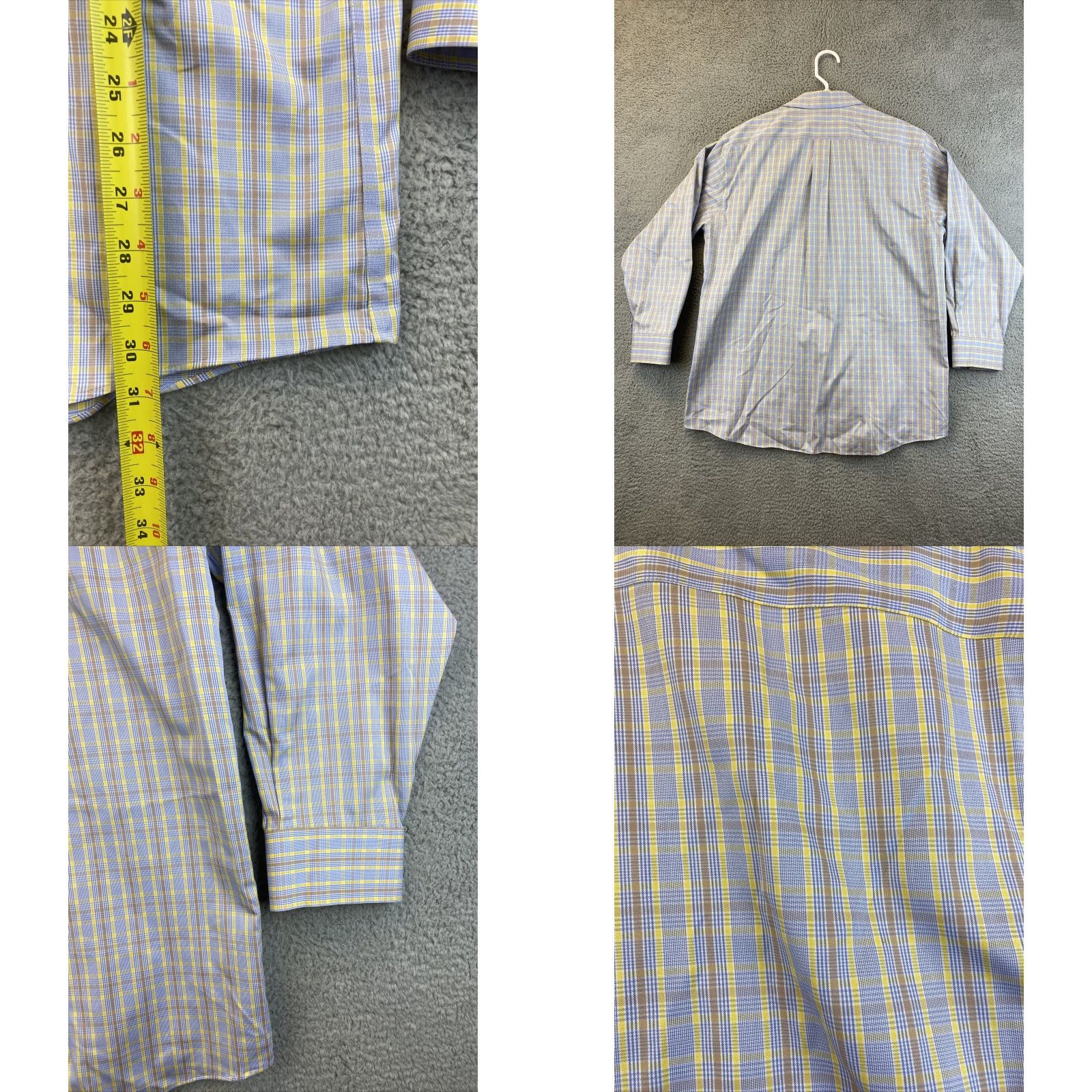 Michael Kors Michael Kors Mens Shirt Long Sleeve Plaid Casual Dress Shirt XXL Blue Yellow Cotton Size US XXL / EU 58 / 5 - 8 Thumbnail