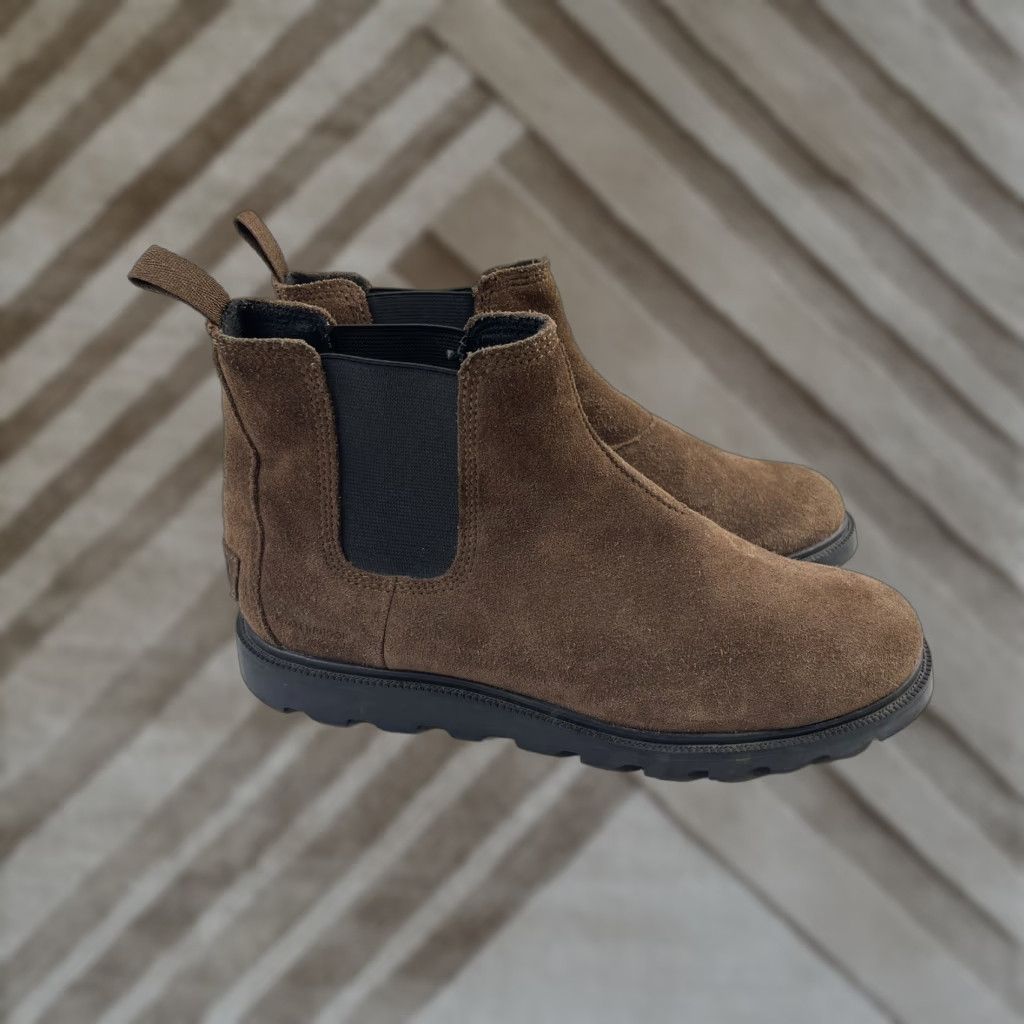 SOREL Sorel Ainsley Chelsea WP Boots Chelsea Waterproof Leather Ankle Boots Women’s Size 5 Brown High-Quality Comfort Cushioned Size US 4 / IT 34 - 1 Thumbnail