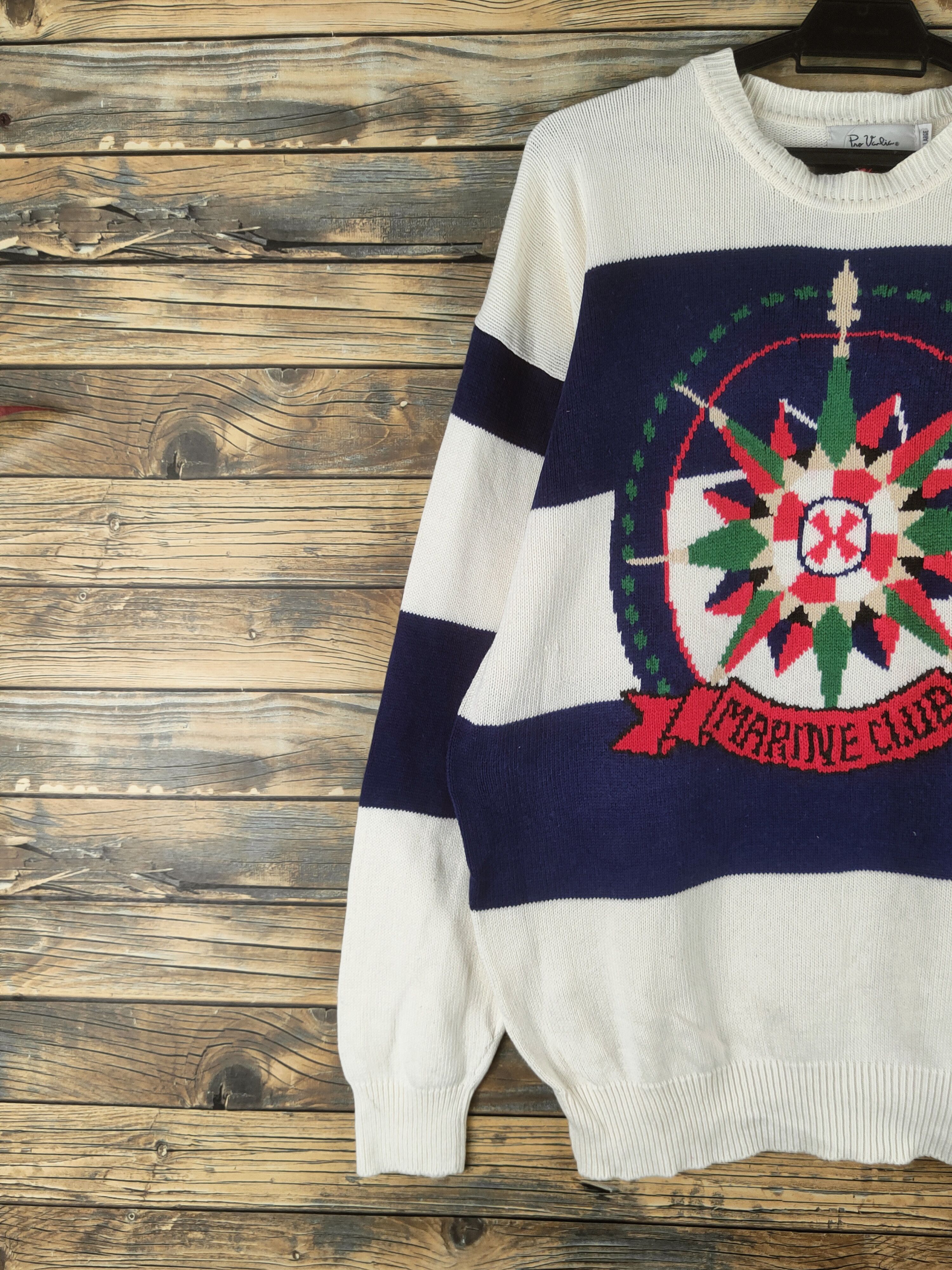 Japanese Brand DL Pno Vanlia Ivory Navy Knitwear Sweatshirts #46-127 Size US L / EU 52-54 / 3 - 3 Thumbnail