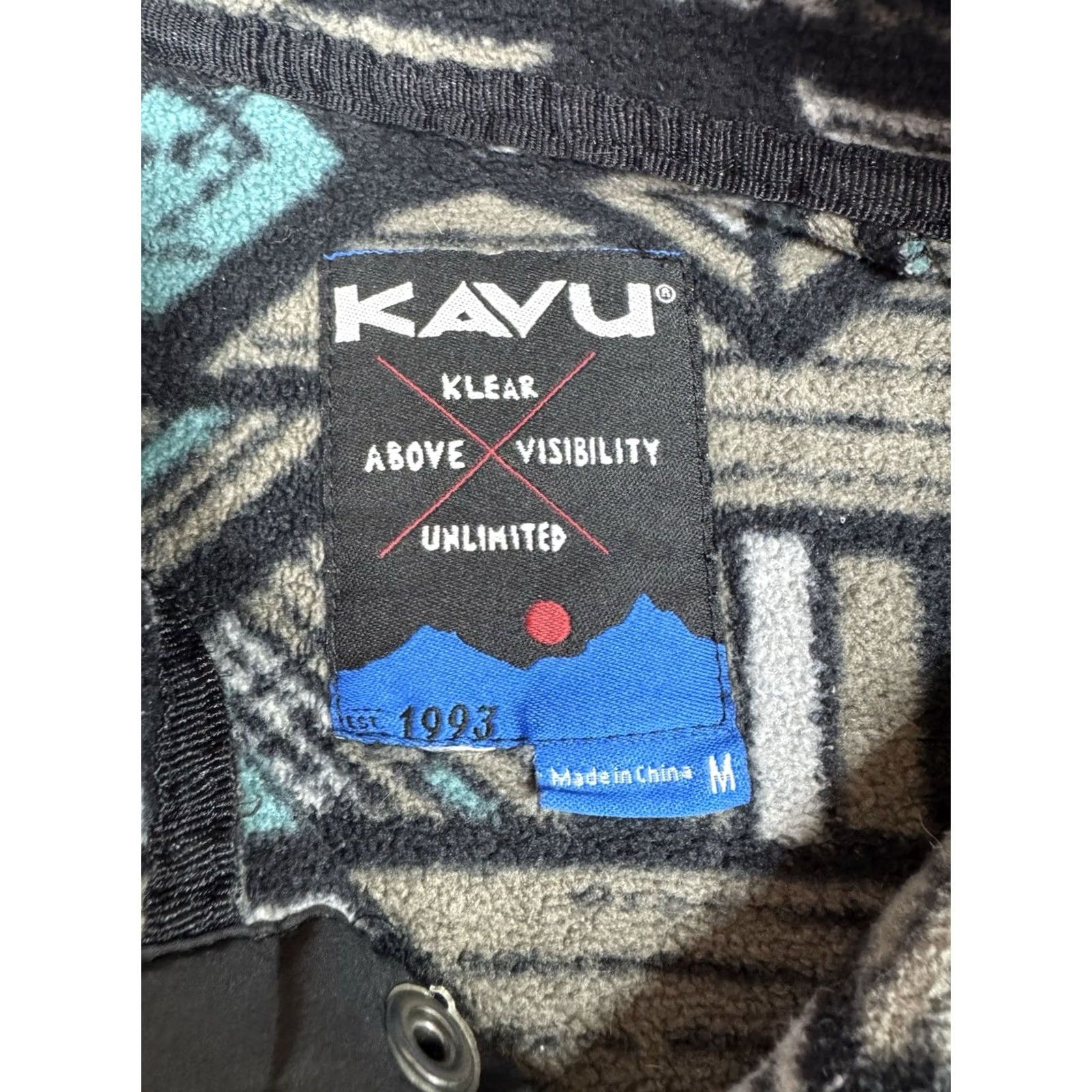 KAVU KAVU Sweater Geometric Fleece Snap Up Mens M Multicolor Winter Geometric Pattern Pullover Snap Up Long Sleeve Christmas Winter Warm Hiking Skiing Size US M / EU 48-50 / 2 - 2 Thumbnail