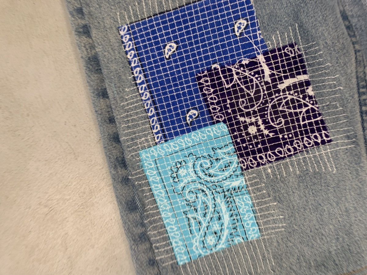 Levi's Vintage upcycled bandana patch denim shirts Size US 30 / EU 46 - 4 Thumbnail