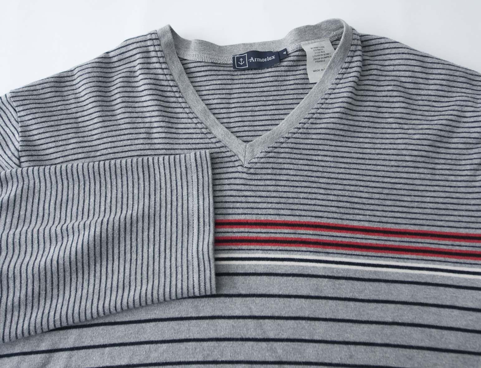 Armor-Lux Armor Lux Sweater Breton Stripe Size 4/ L Gray Size US L / EU 52-54 / 3 - 1 Thumbnail