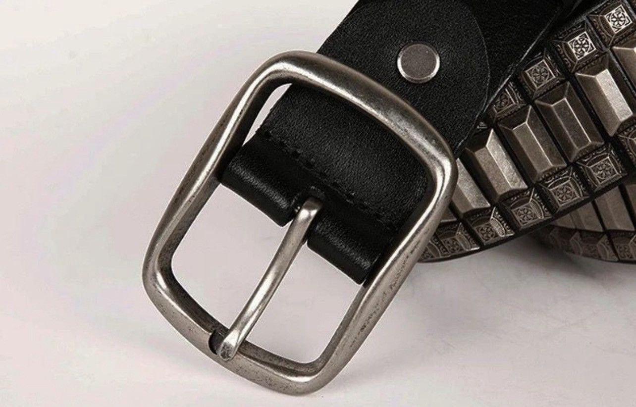 Designer 105cm Cowboy Motorcycle Jeans Heavy Metal Rivet Belts Size ONE SIZE - 3 Thumbnail