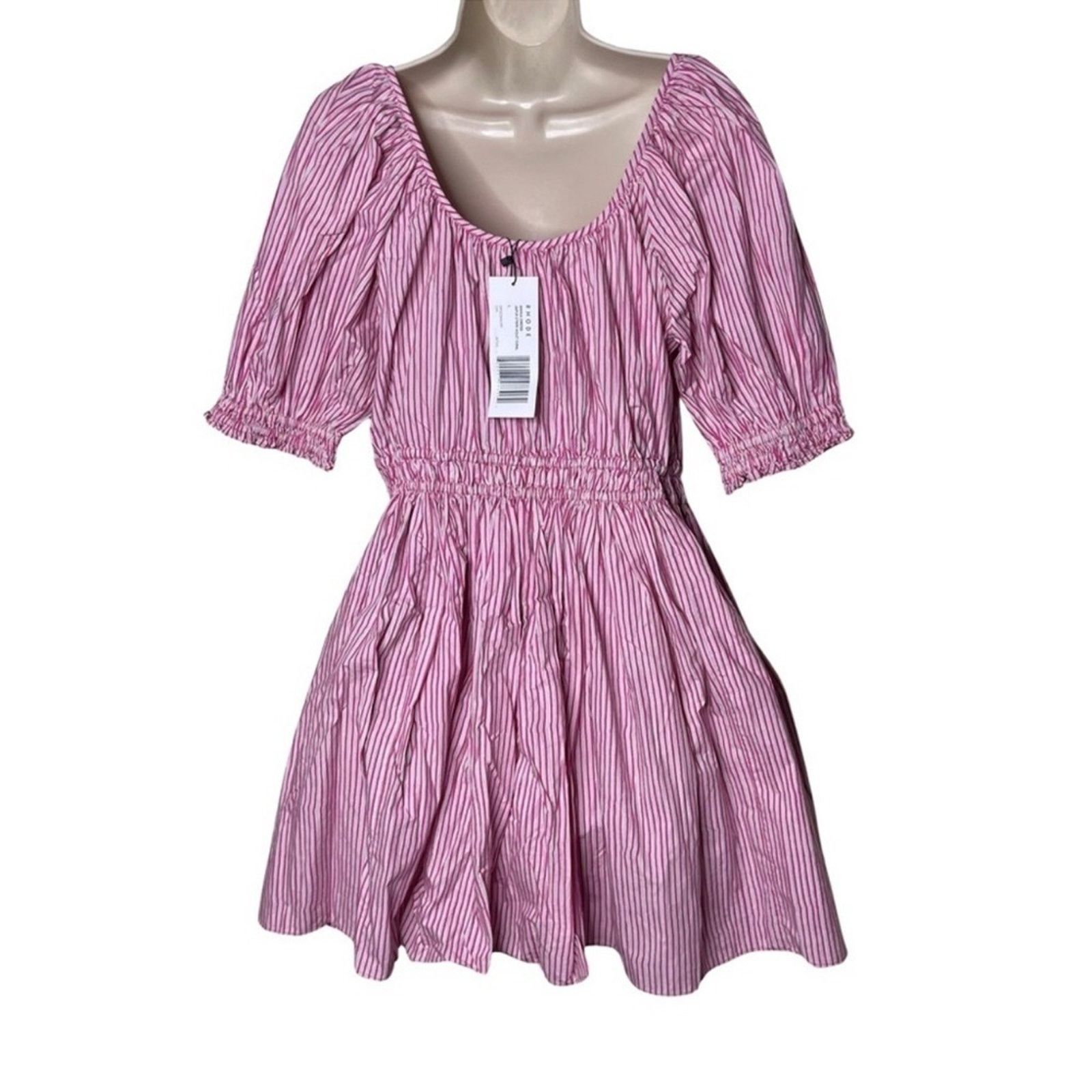 RHODE RHODE Anika Dress Jaipur Stripe Violet Coral Size Large L Size L / US 10 / IT 46 - 4 Thumbnail