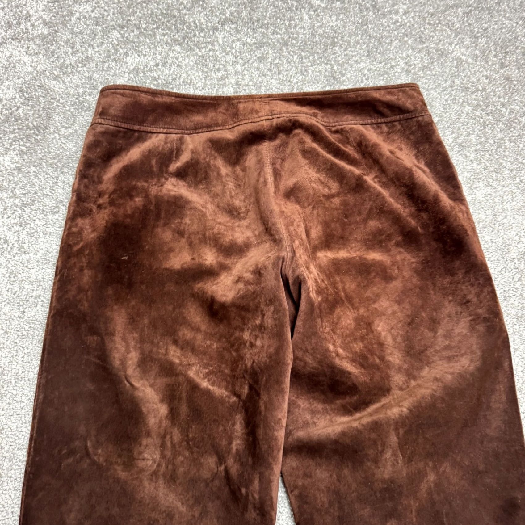 Pendleton VINTAGE Pendleton Suede Leather Pants Womens 12 Brown High Rise Straight Leg Chino 90s Retro Casual Workwear Womens Size 34" / US 12 / IT 48 - 5 Thumbnail