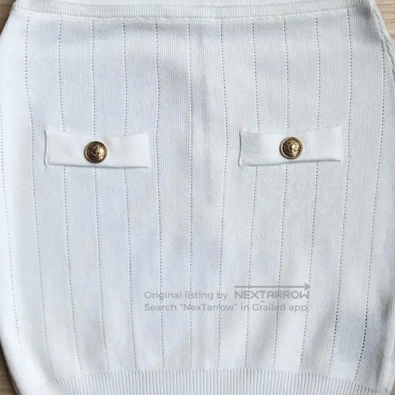 Balmain Balmain White Cotton Women's Skirt . Size 23" - 4 Thumbnail
