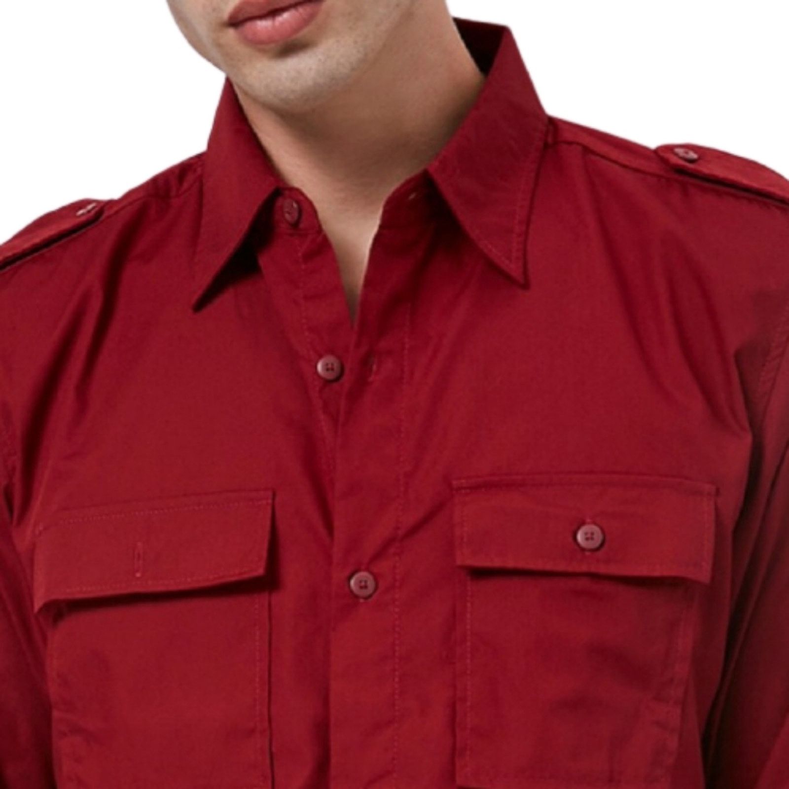 Other CRANBERRY ☆ FRONT FLAP POCKET ☆ EPILET SHOULDER SHIRT ☆ XL Size US XL / EU 56 / 4 - 3 Thumbnail