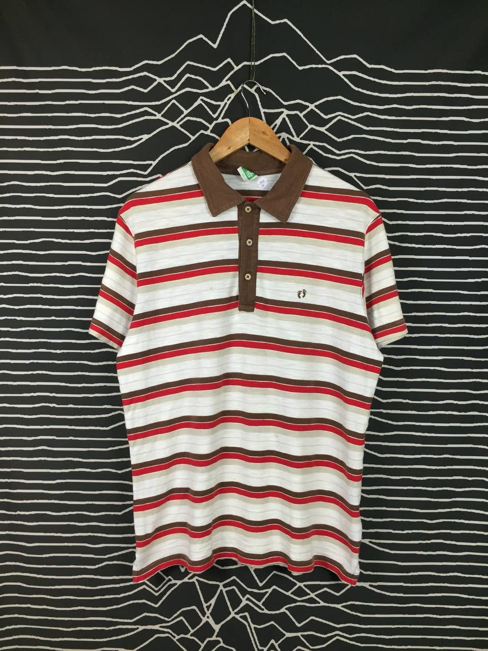 Hang Ten × Vintage Vtg Hang Ten Embroidered Logo Striped Polo Tee Size US XL / EU 56 / 4 - 1 Thumbnail
