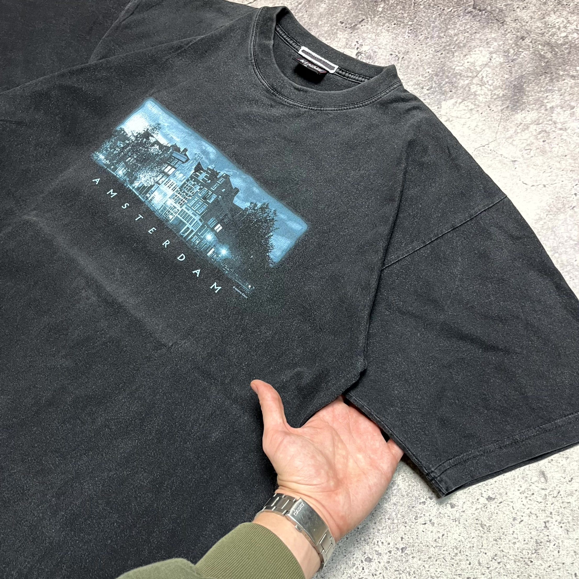 Vintage Vintage Gray Amsterdam Print T-Shirt Oversize Size M Size US M / EU 48-50 / 2 - 5 Thumbnail