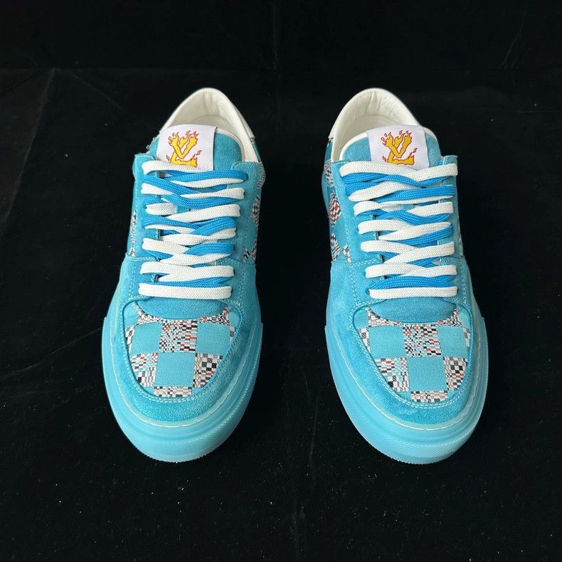Louis Vuitton Louis Vuitton Blue checkerboard shoes Size US 9.5 / EU 42-43 - 2 Thumbnail