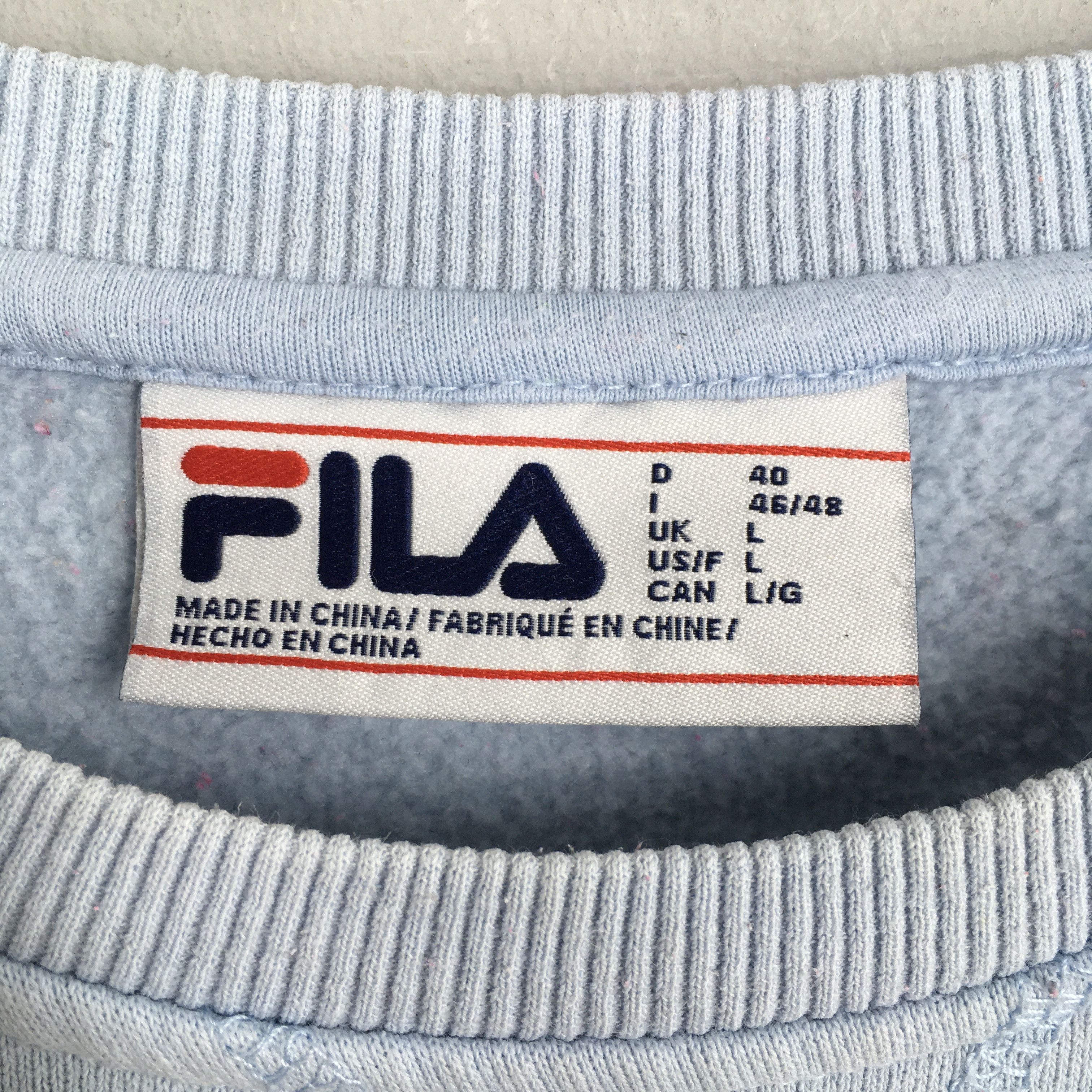 Fila × Vintage Vintage Fila Italia Light Blue Sweatshirt Medium Size US M / EU 48-50 / 2 - 4 Thumbnail