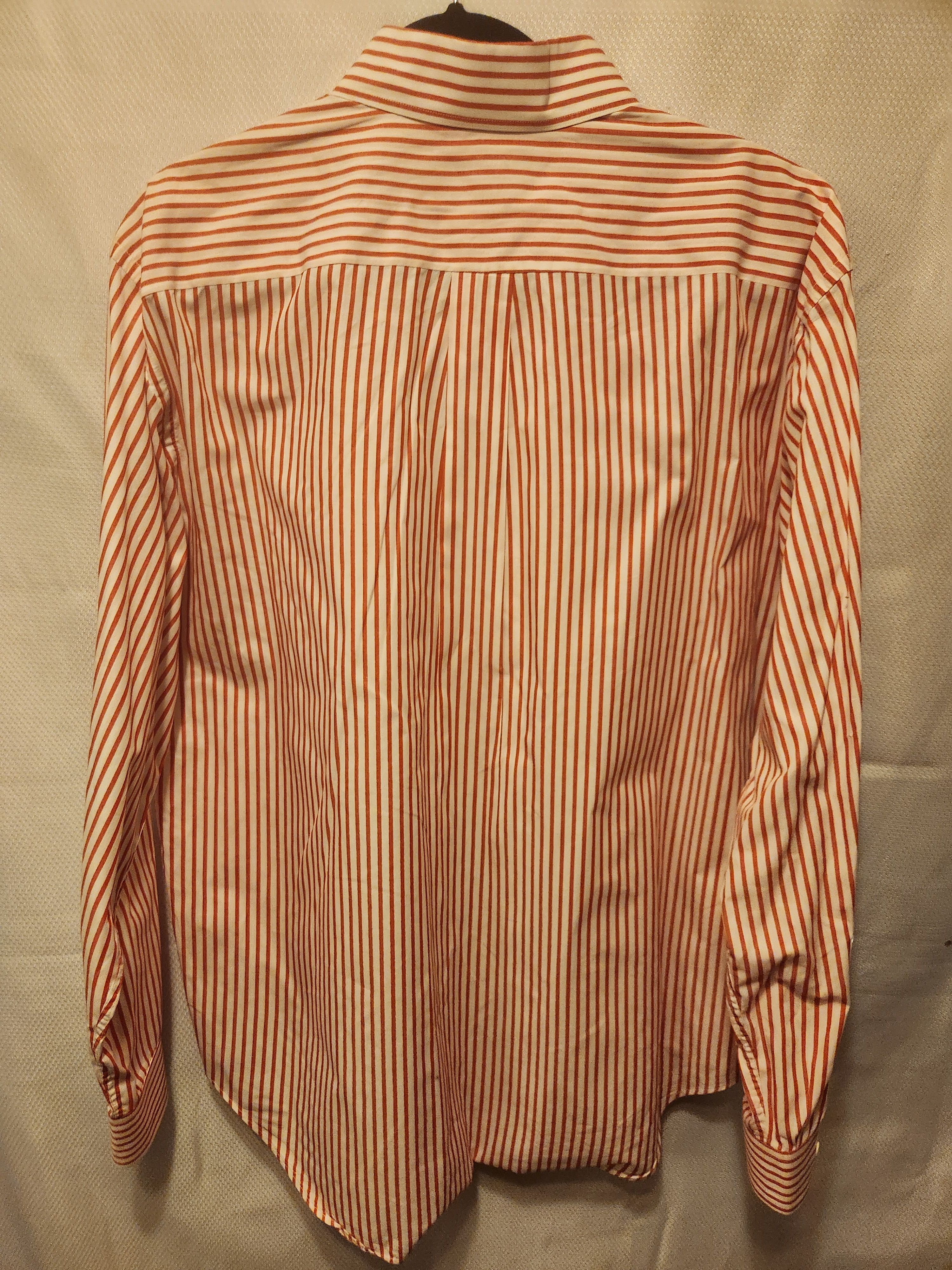 Orvis Vtg 100% Cotton Red and White Striped Button Front Shirt Size US XL / EU 56 / 4 - 2 Thumbnail