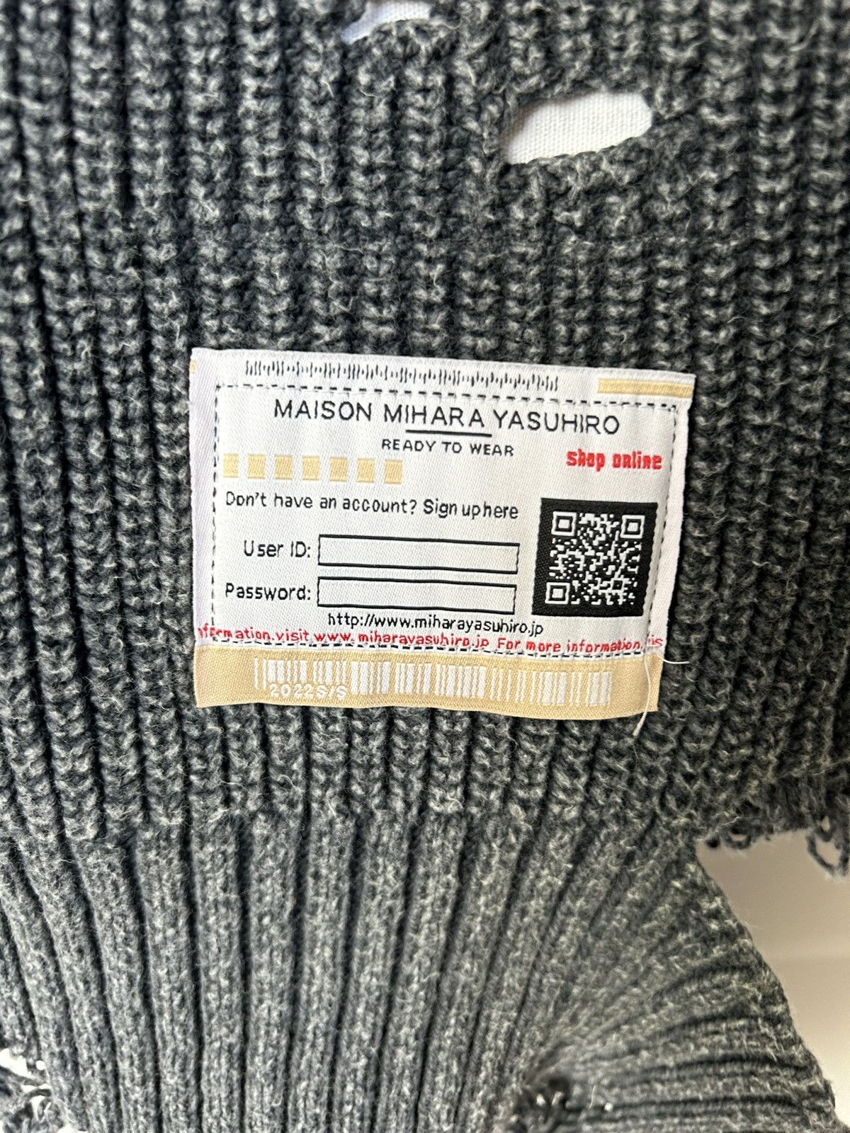 Maison MIHARA YASUHIRO Maison Mihara Yasuhiro grey distressed sweater Size US M / EU 48-50 / 2 - 4 Thumbnail