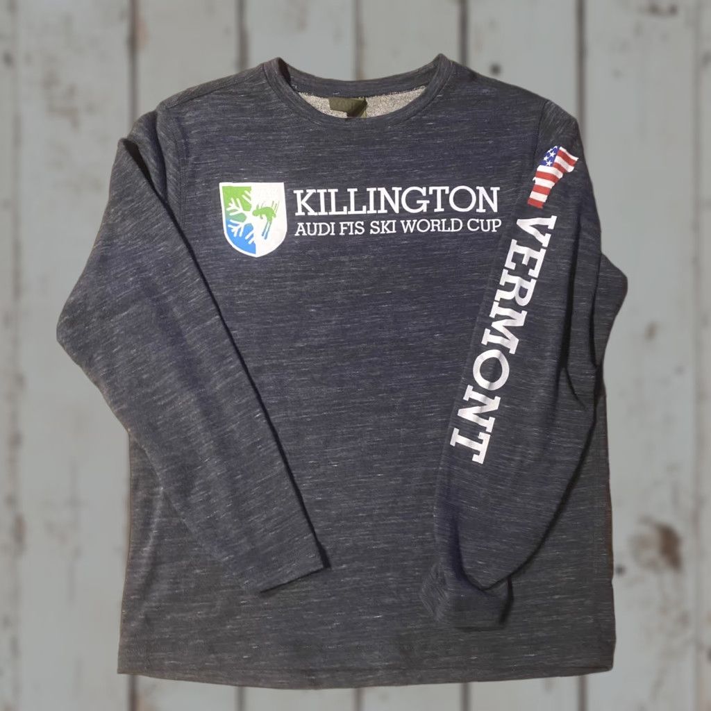 Vintage Ouray Killington Vermont Worl Cup Audi Ski Long Sleeve Shirt Gray Downhill Mens Small Crew Neck Cotton Blend Shirt Size US S / EU 44-46 / 1 - 1 Thumbnail