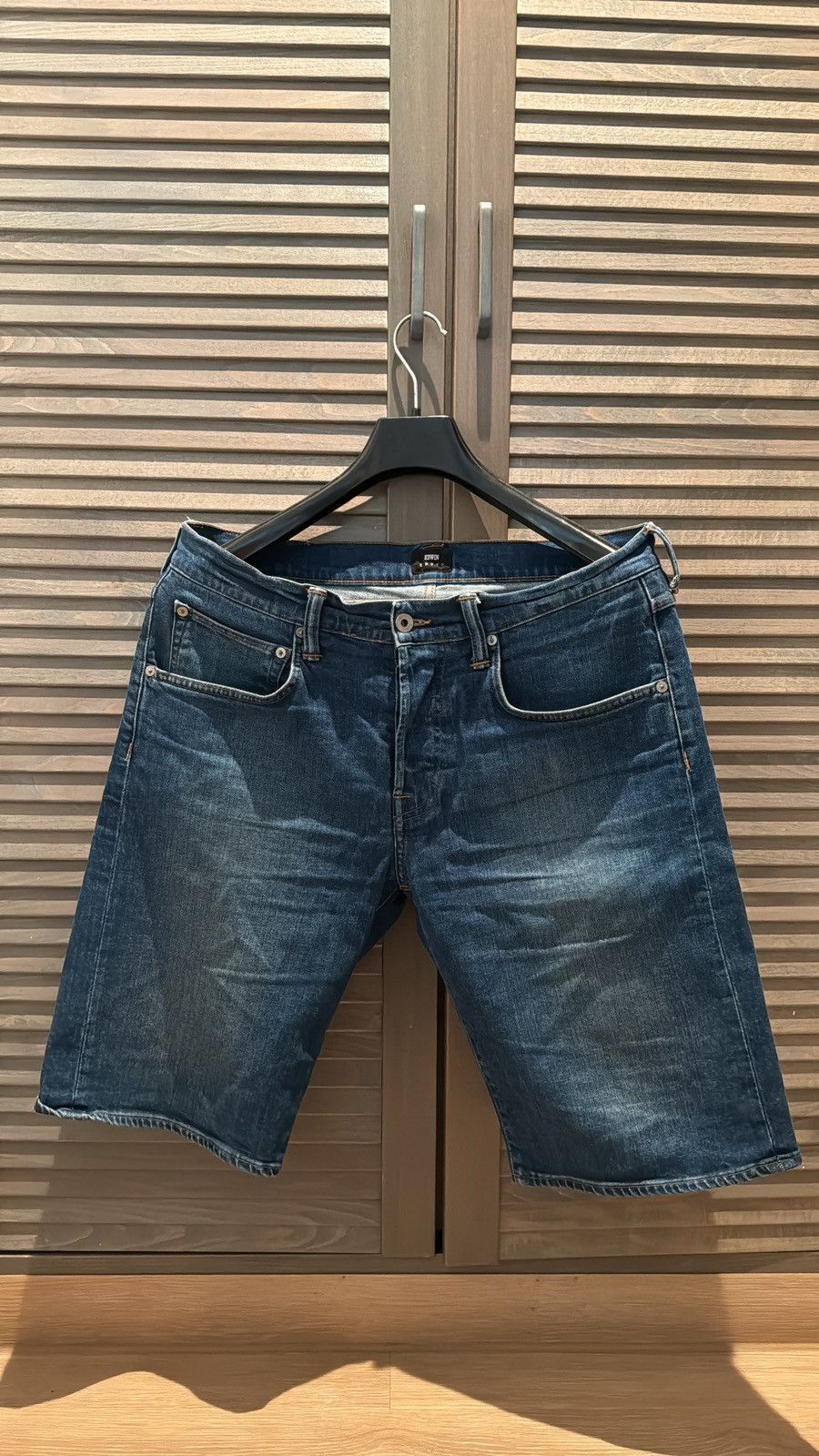 image of Edwin Blue Jeans Shorts in Light Blue Jeans, Men's (Size 33)