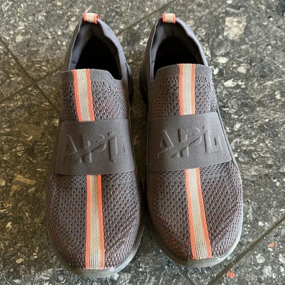 APL APL dark gray/orange accent stripe Techloom Bliss slip on s Size US 7 / IT 37 - 1 Thumbnail