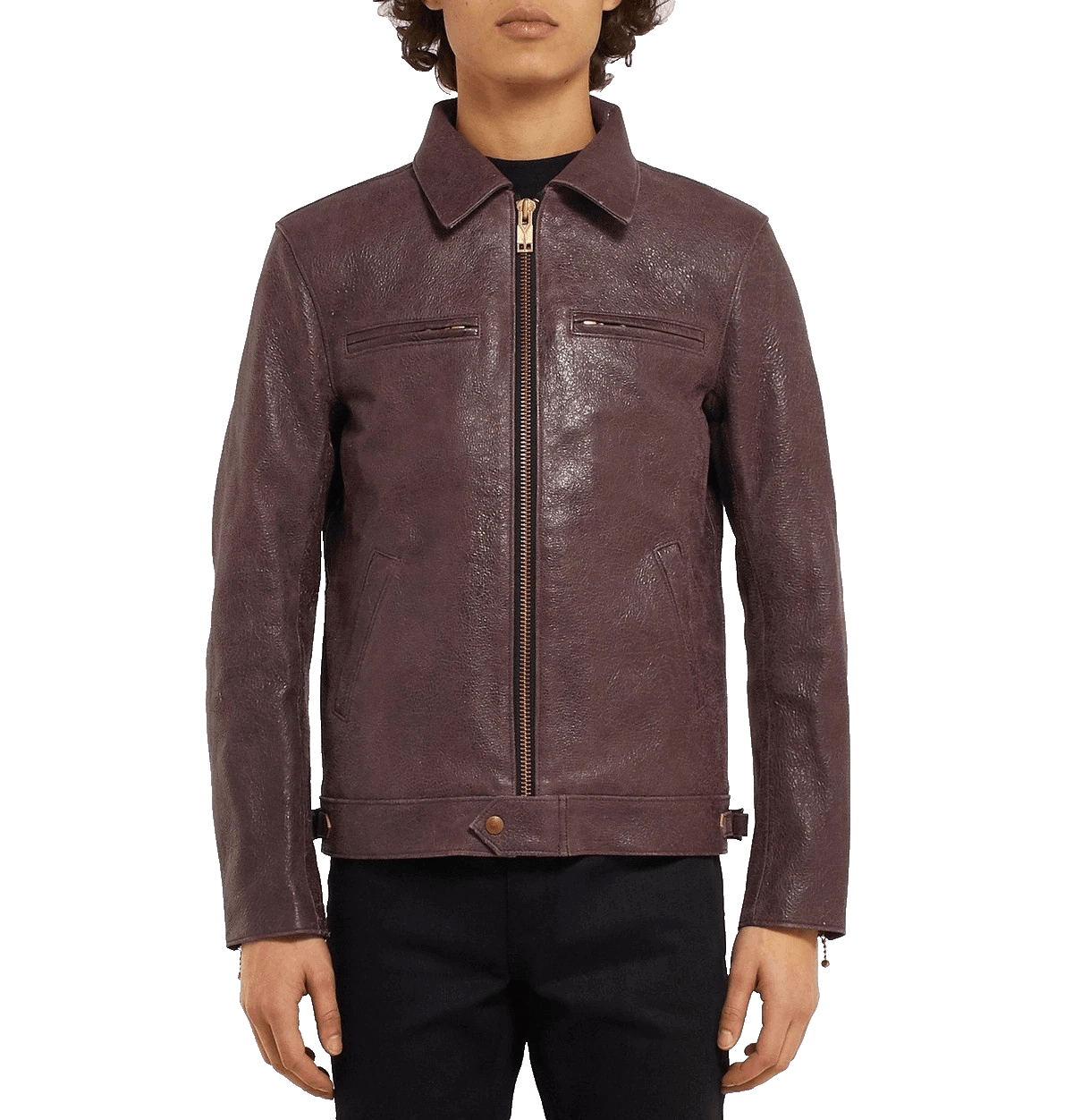 Blackmeans Blackmeans Distressed Leather Jacket Size 4 US Slim Fit M M Size US M / EU 48-50 / 2 - 1 Thumbnail