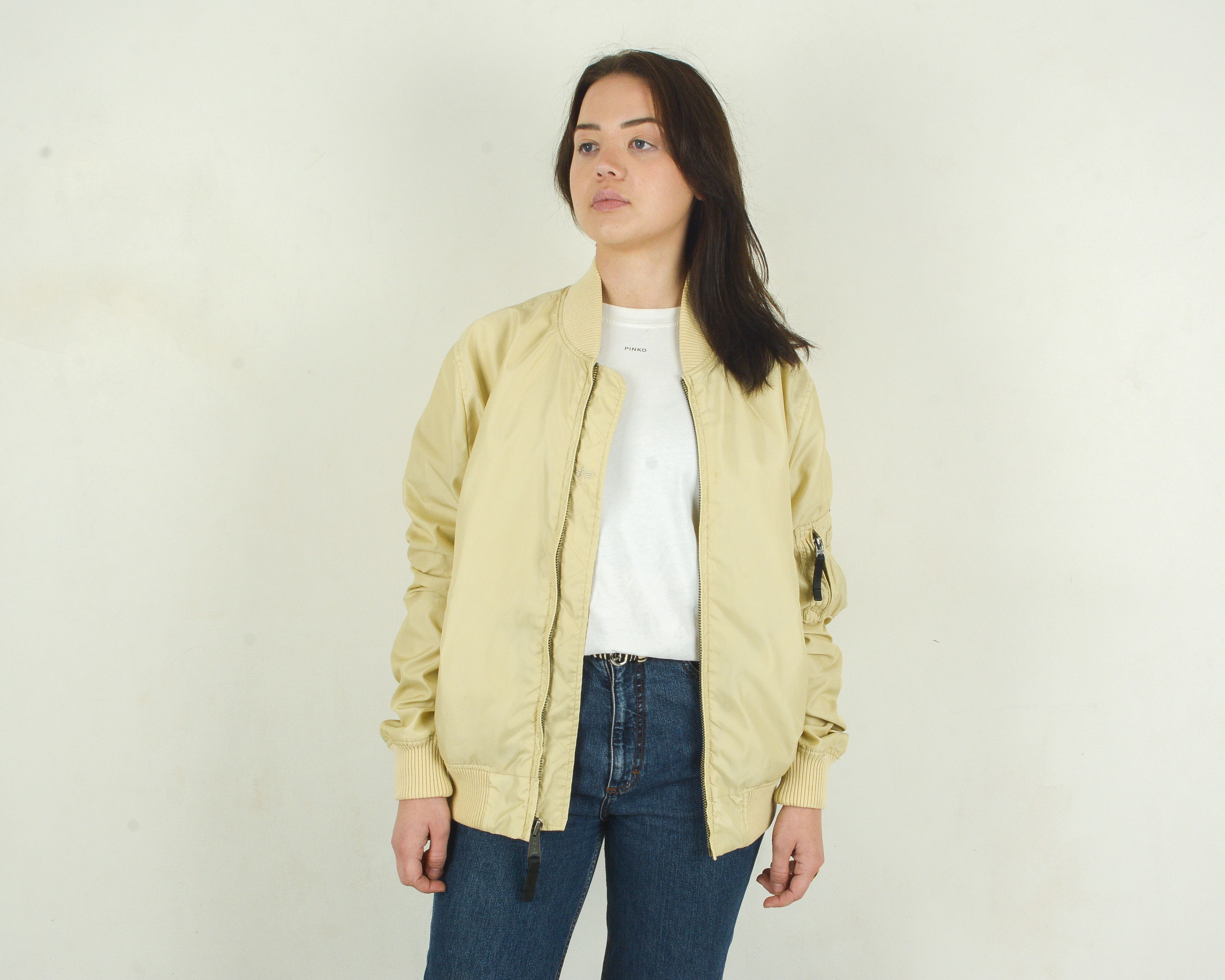 Alpha Industries × Vintage Alpha Industries MA-1 Women M Pilot Bomber Jacket Coat Size M / US 6-8 / IT 42-44 - 4 Thumbnail