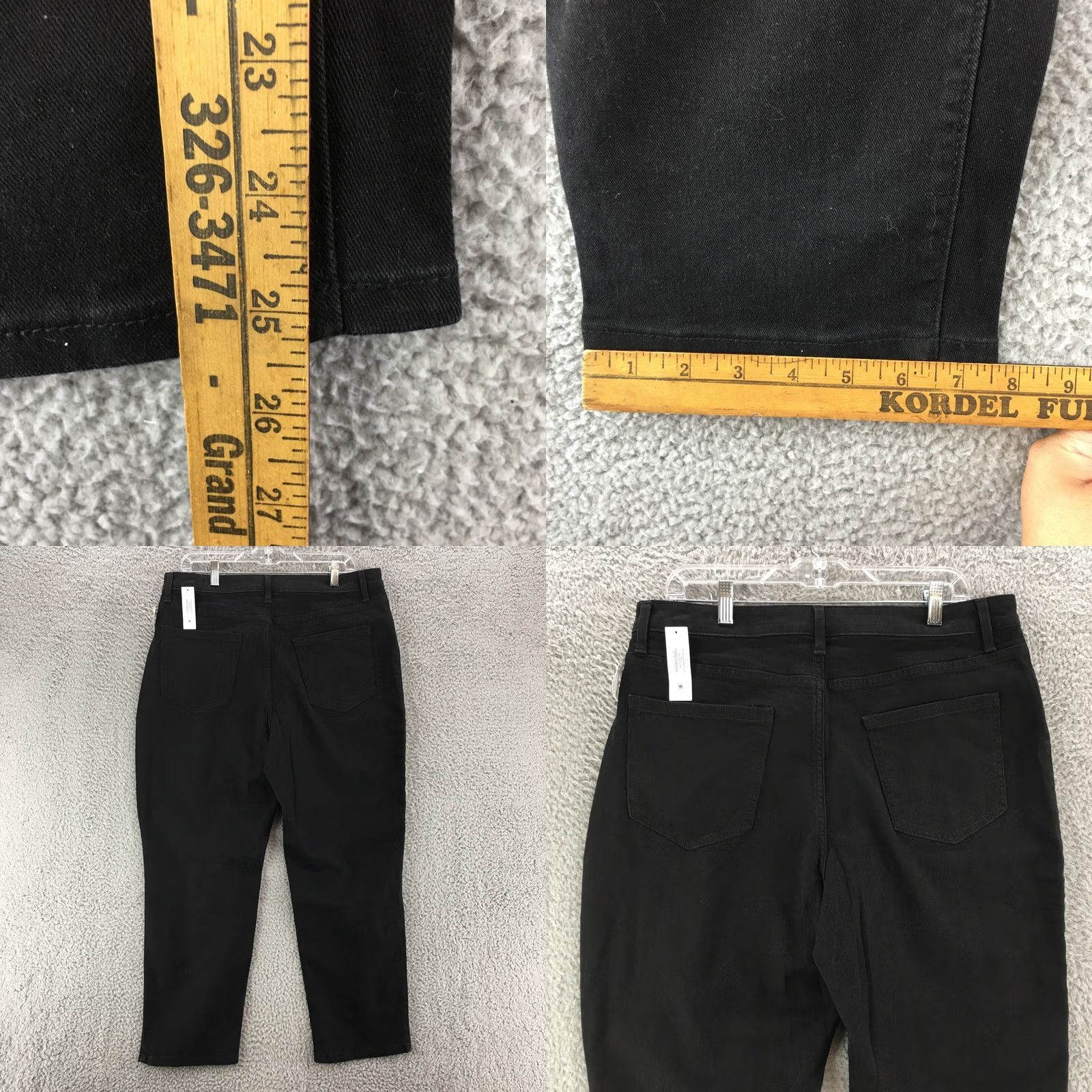 Vintage No Boundaries Capri Cropped Jeans Womens 17 Black High Rise Zip Fly 5 Pocket NEW Size 38" / US 16 / IT 52 - 8 Thumbnail
