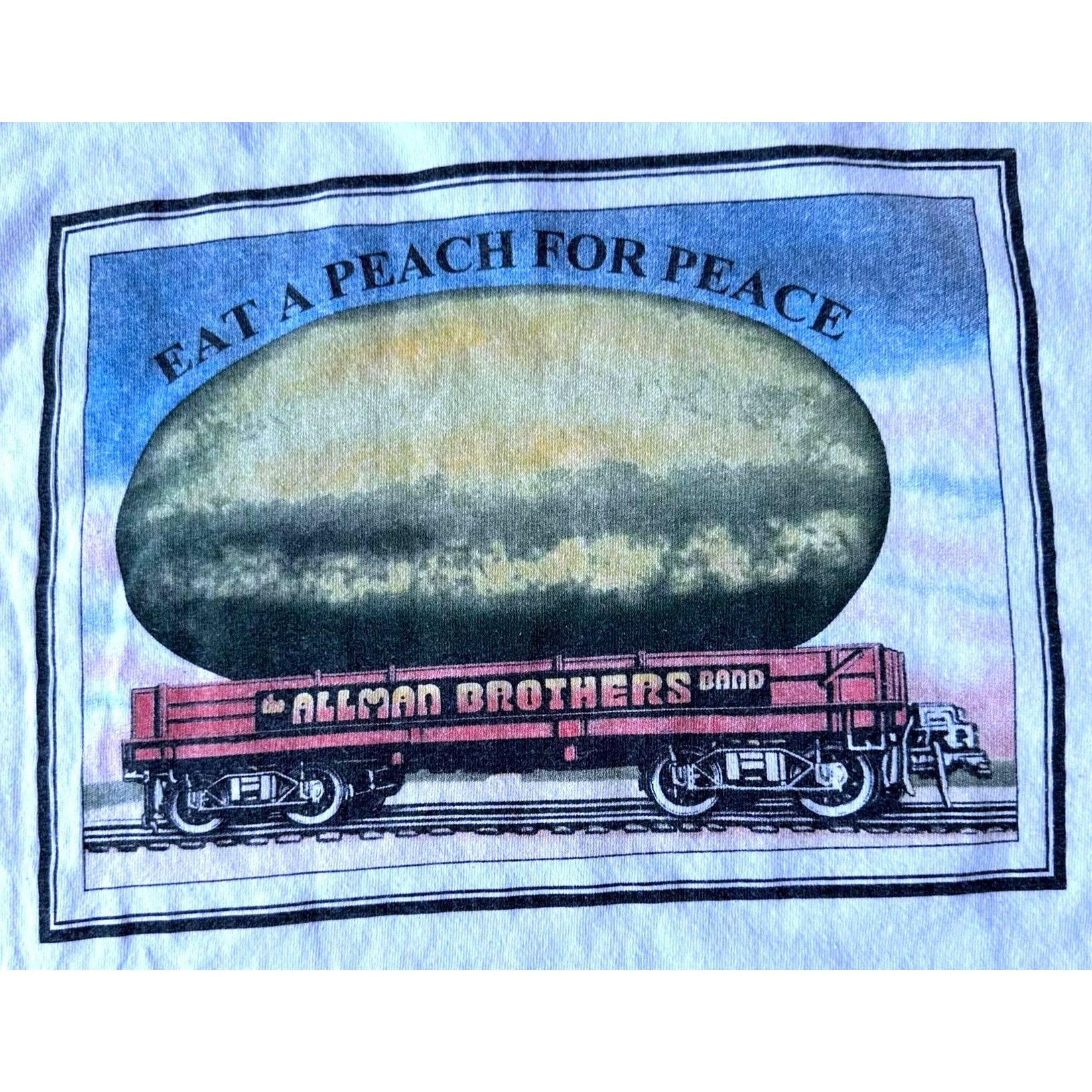 Gildan Vintage 90s Allman Brothers Eat A Peach T Shirt XL Gildan Wh Size US XL / EU 56 / 4 - 7 Thumbnail