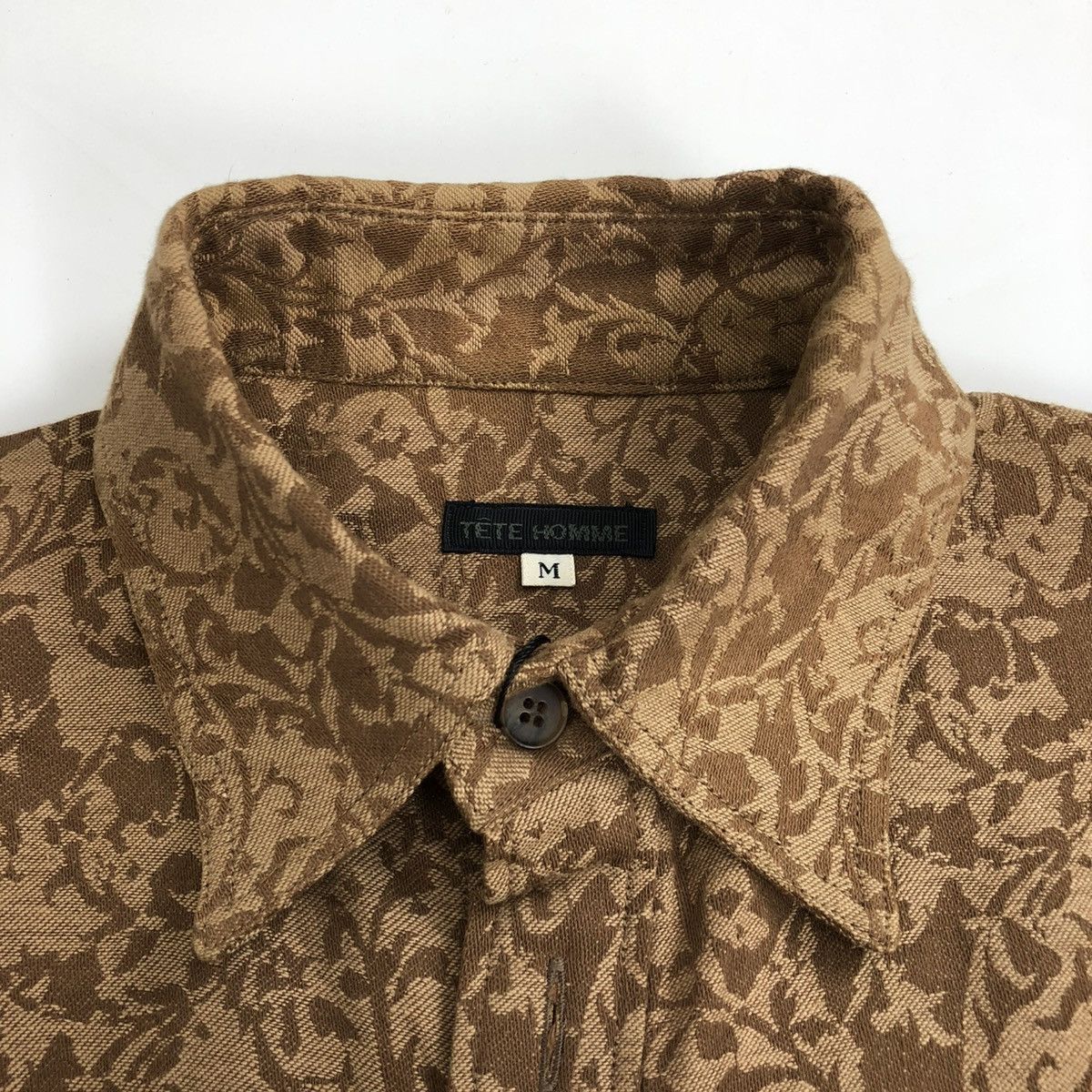 Issey Miyake × Japanese Brand × Tete Homme 1990s Tete Homme Issey Miyake Double Pocket Florals Shirt Size US M / EU 48-50 / 2 - 7 Thumbnail