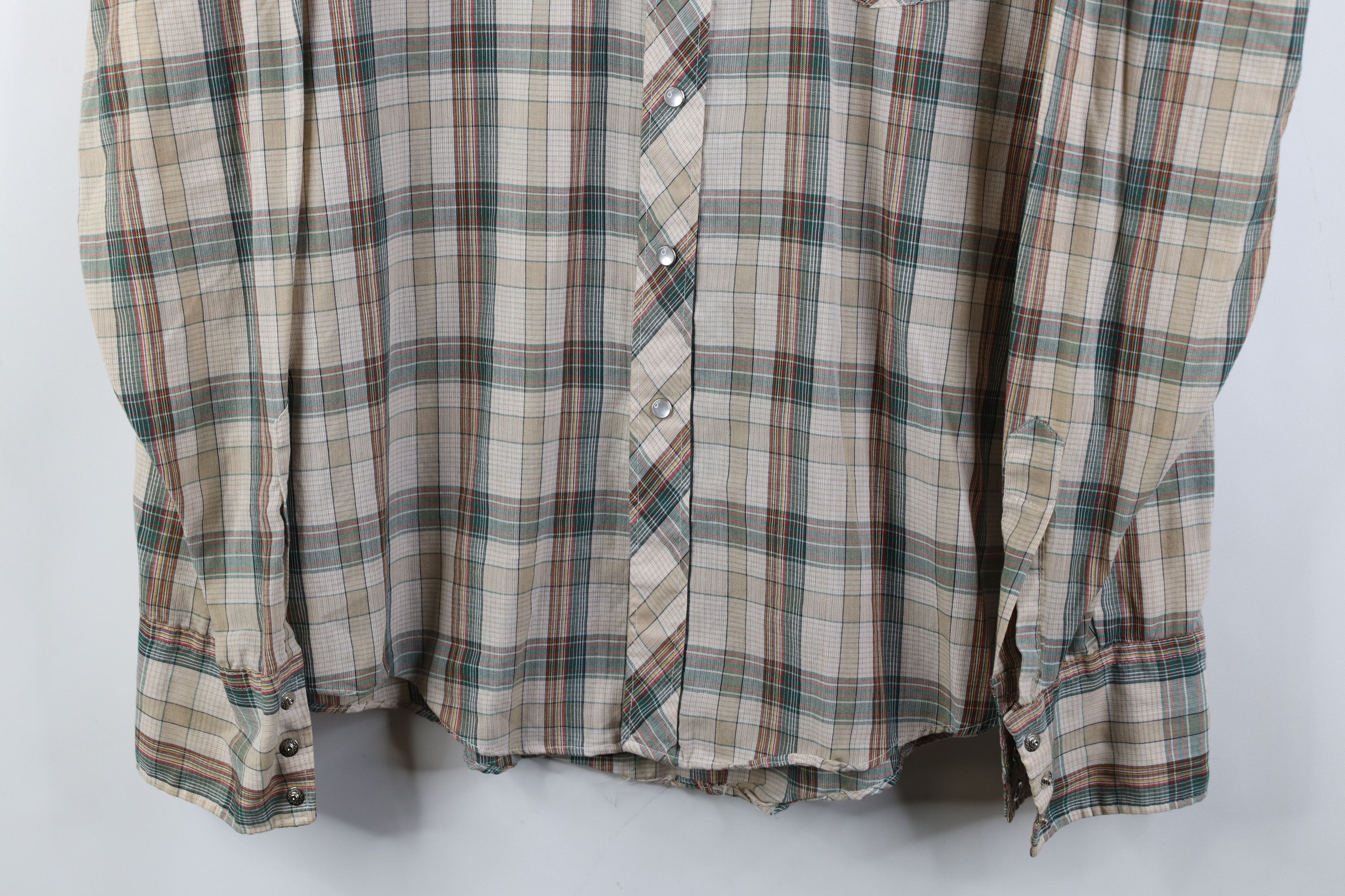 Vintage Vintage 70s Streetwear Rodeo Cowboy Snap Button Shirt Plaid Size US L / EU 52-54 / 3 - 3 Thumbnail