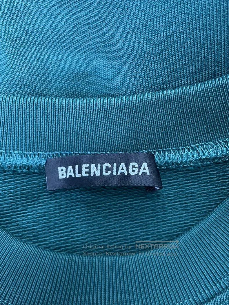 Balenciaga Balenciaga Green round-neck sweatshirt with large logo, si Size US S / EU 44-46 / 1 - 3 Thumbnail