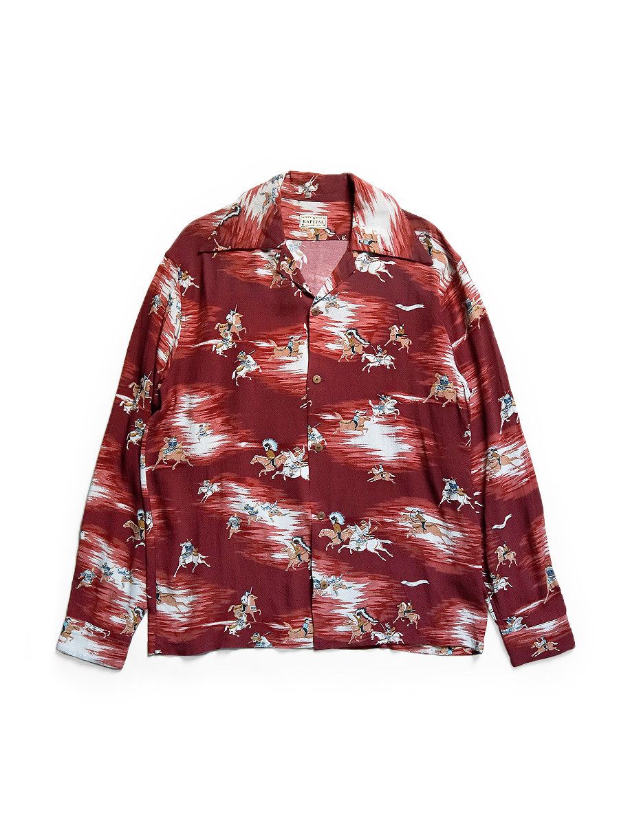 Image of Kapital Rayon Kamikaze Pt Aloha Shirt in Red, Men's (Size XL)