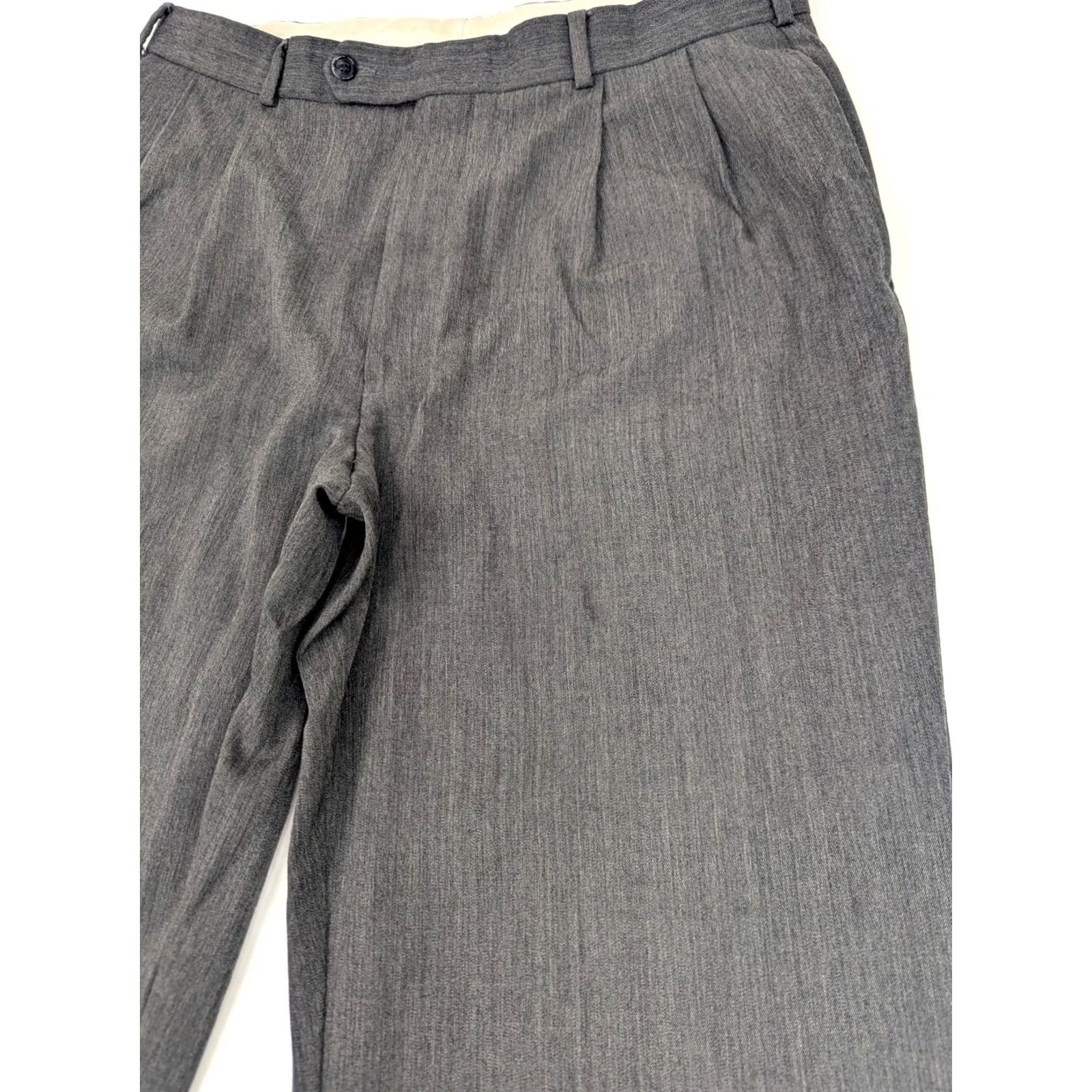 Brooks Brothers VINTAGE Brooks Brothers Dress Pants 35x29 Wool Gray Pleated Men Regular Straight Pants Size US 35 - 2 Thumbnail