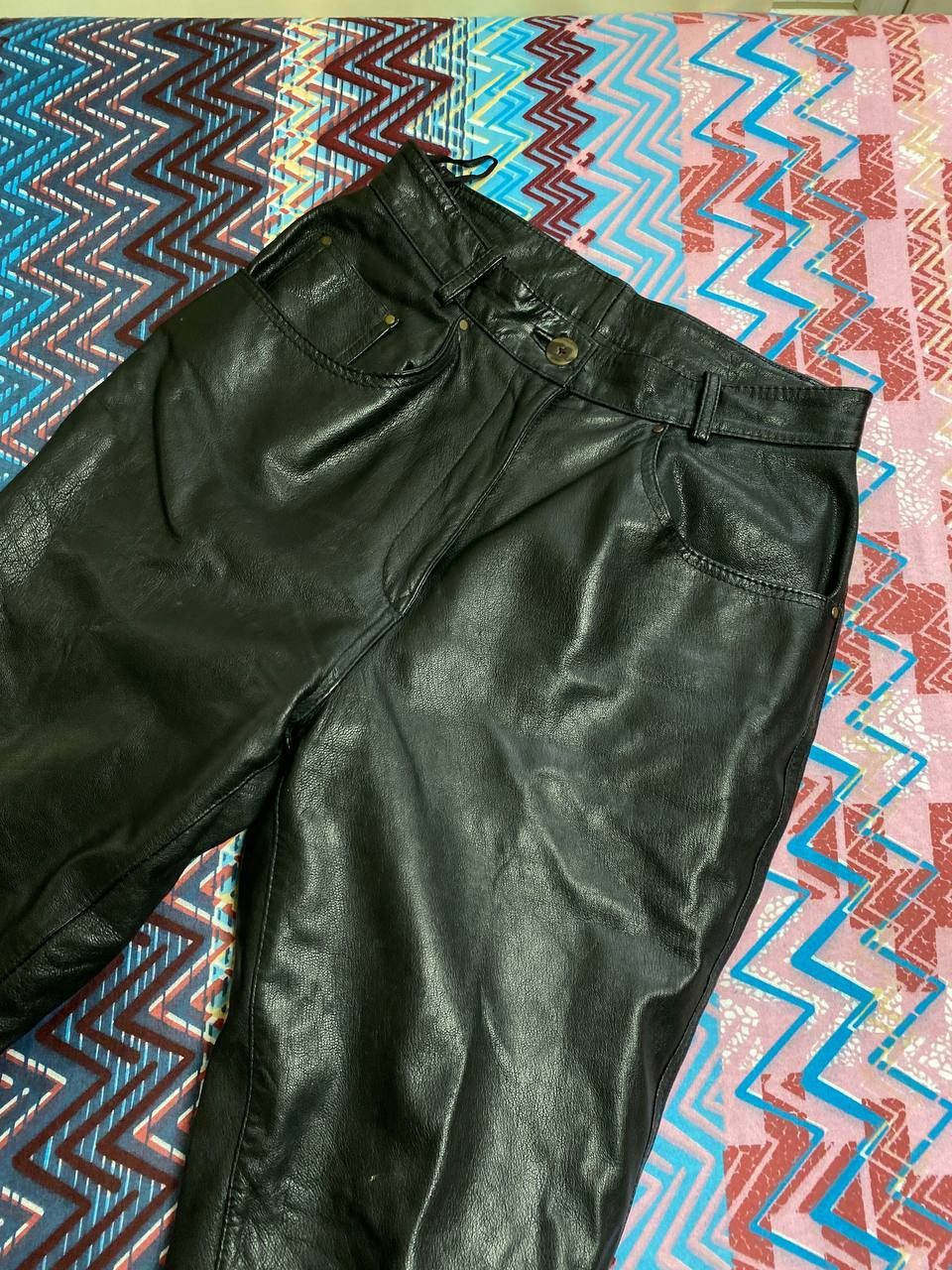 Leather Dirty Painted Distressed Thrashed Faded Baggy Jeans Y2K Size US 30 / EU 46 - 16 Thumbnail