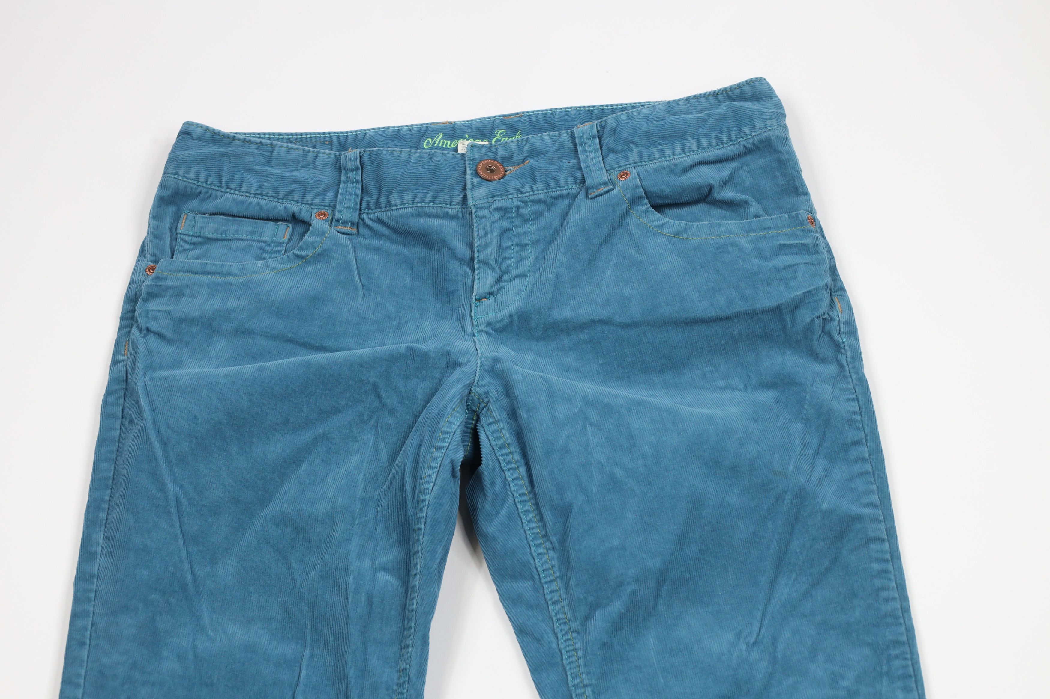 American Eagle Outfitters × Vintage Vintage 90s Y2K American Eagle Flared Corduroy Pants Size 32" / US 10 / IT 46 - 2 Thumbnail
