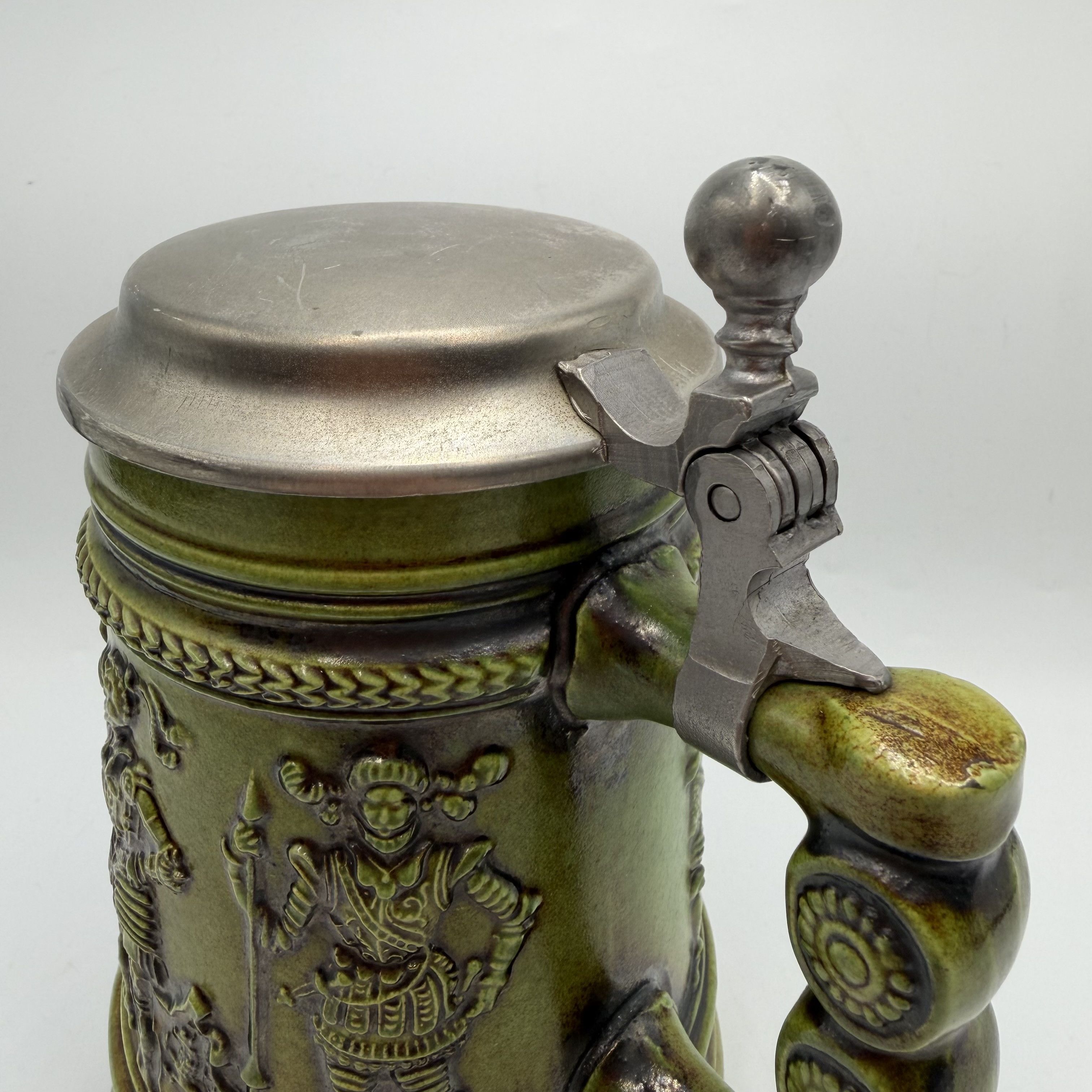 Vintage Vintage Gerz German Pewter Lid Medieval Knights Ceramic Mug Size ONE SIZE - 7 Thumbnail
