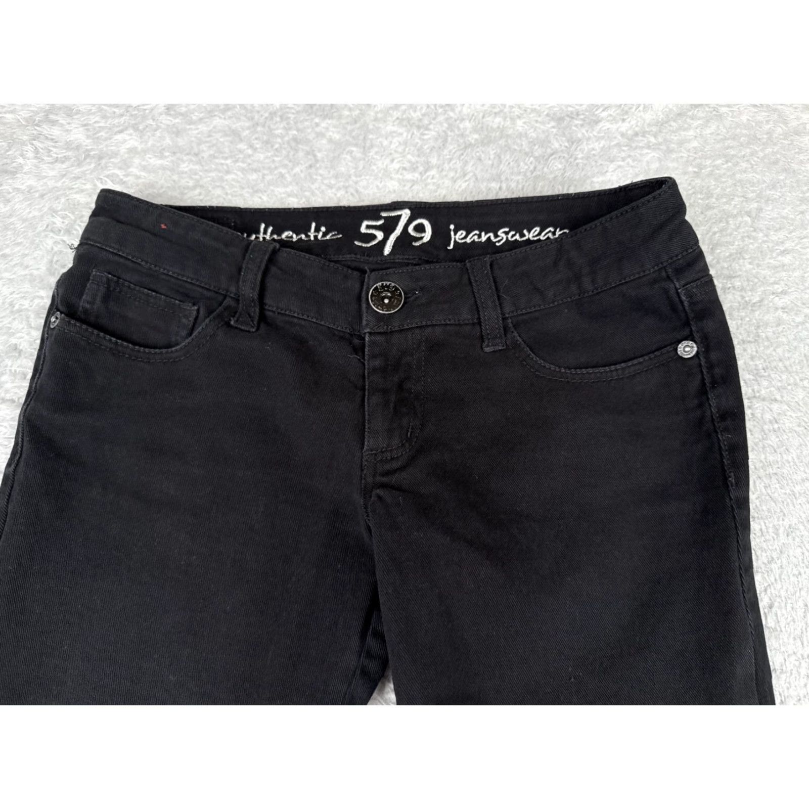 Vintage Authentic 579 Jeans Jeanswear Jeans Skinny Low Rise Black 28x28 Women's Juniors 28 in Cotton Denim 5-Pocket Design 90s Retro Designer Men's/Women's? Size 27" / US 4 / IT 40 - 4 Thumbnail