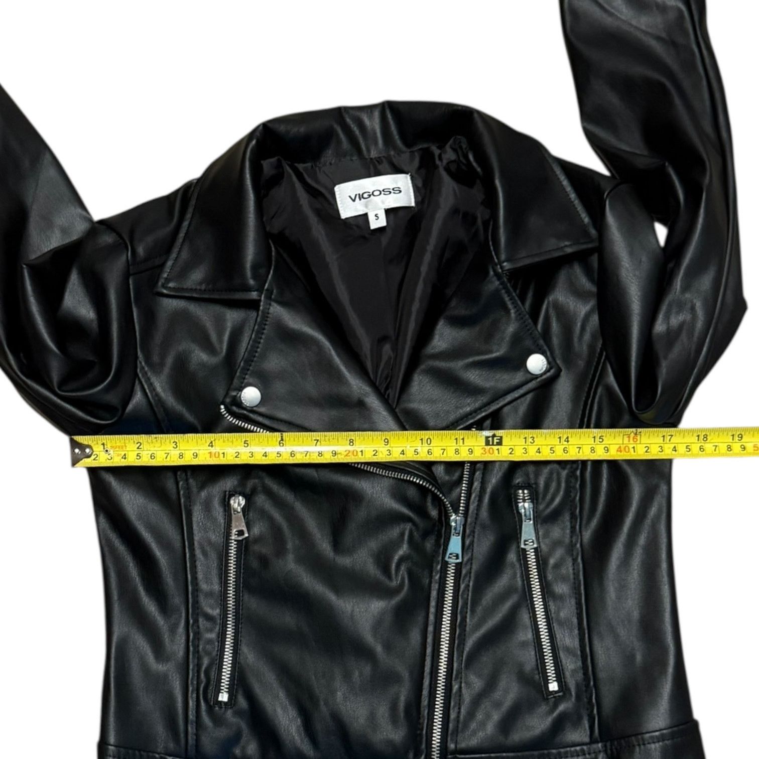 Other Vigoss Black Faux Leather Zipper Biker Size Small Size S / US 4 / IT 40 - 6 Thumbnail
