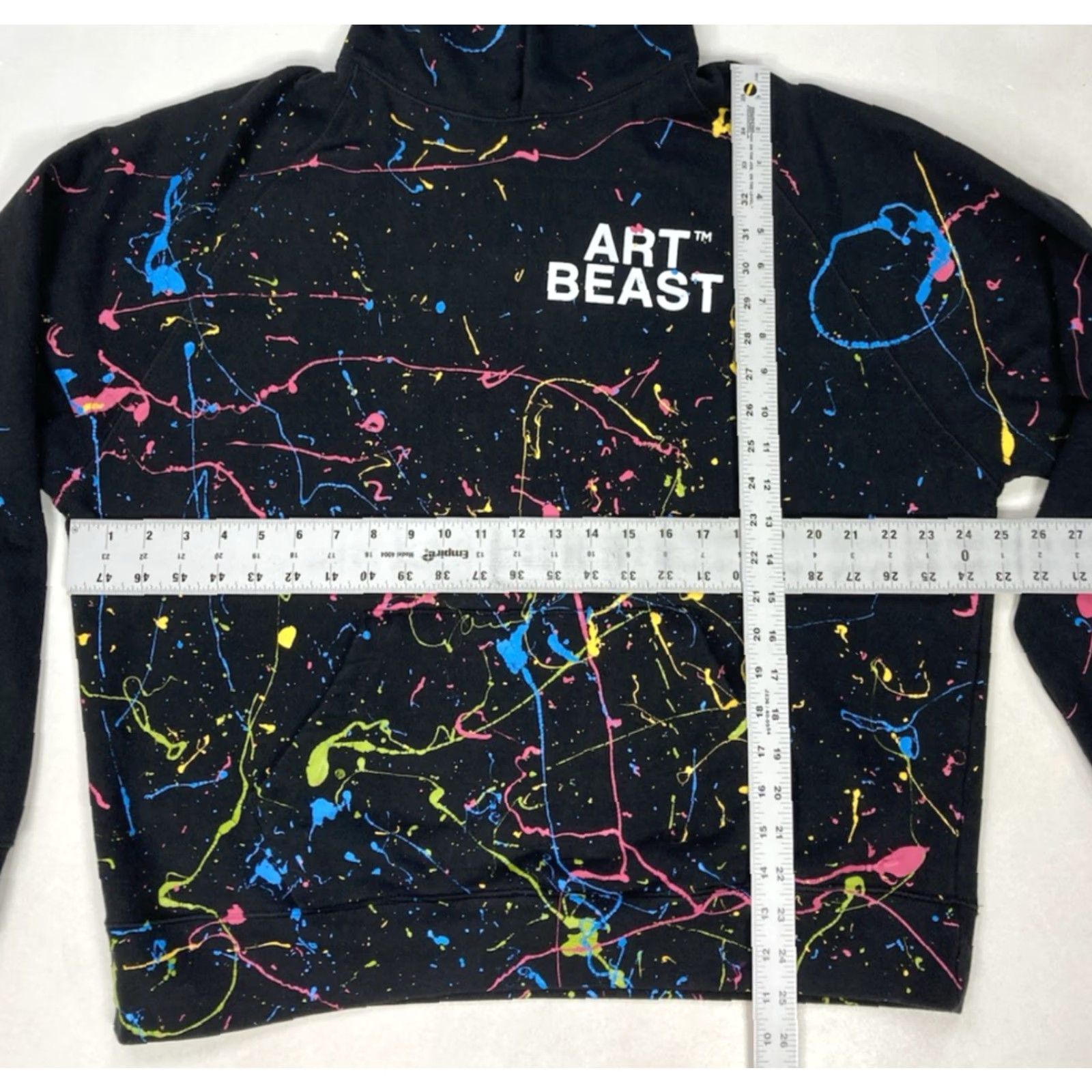 Vintage Art Beast Pullover Hoodie Men Large Graphic Print Black Logo Hooded Pockets Crew Neck Long Sleeve Fleece Cotton Knit Size US L / EU 52-54 / 3 - 5 Thumbnail