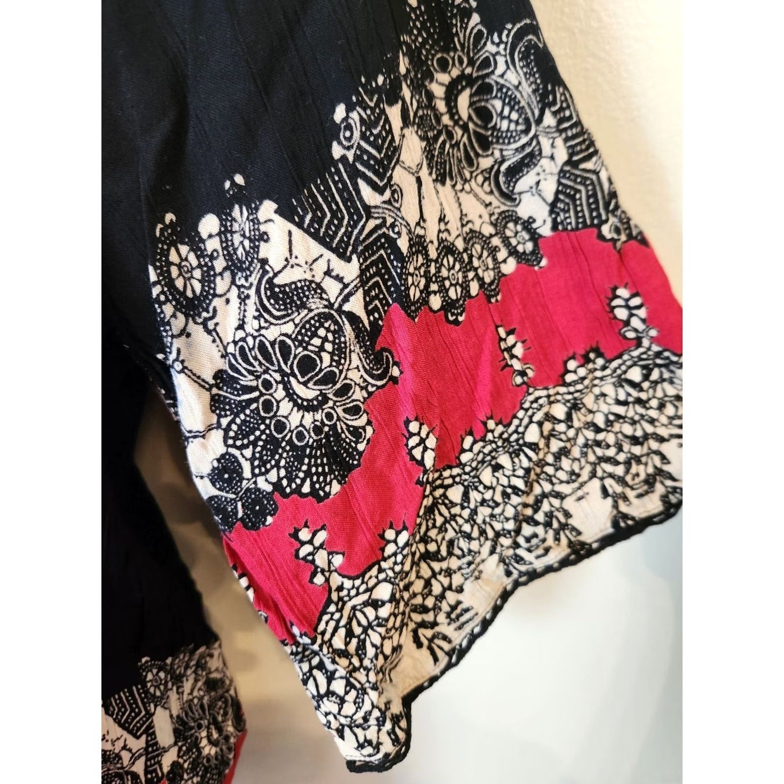 Bell Angie Blouse Shirt Womens S Black Crochet Tassel Bell Sleeve Hippie Boho Basic 90s Style Casual Party/Cocktail Size S / US 4 / IT 40 - 6 Thumbnail